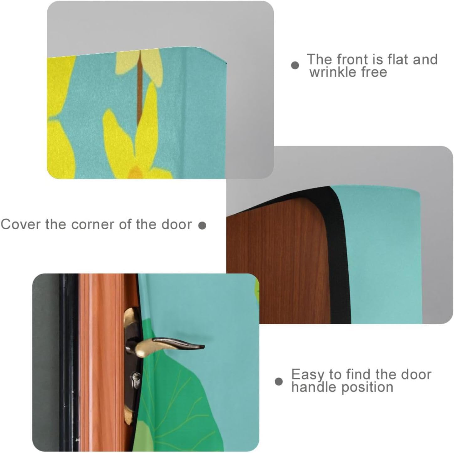 Susiyo Hello Spring Frog Door Cover Fabric Draft Stopper