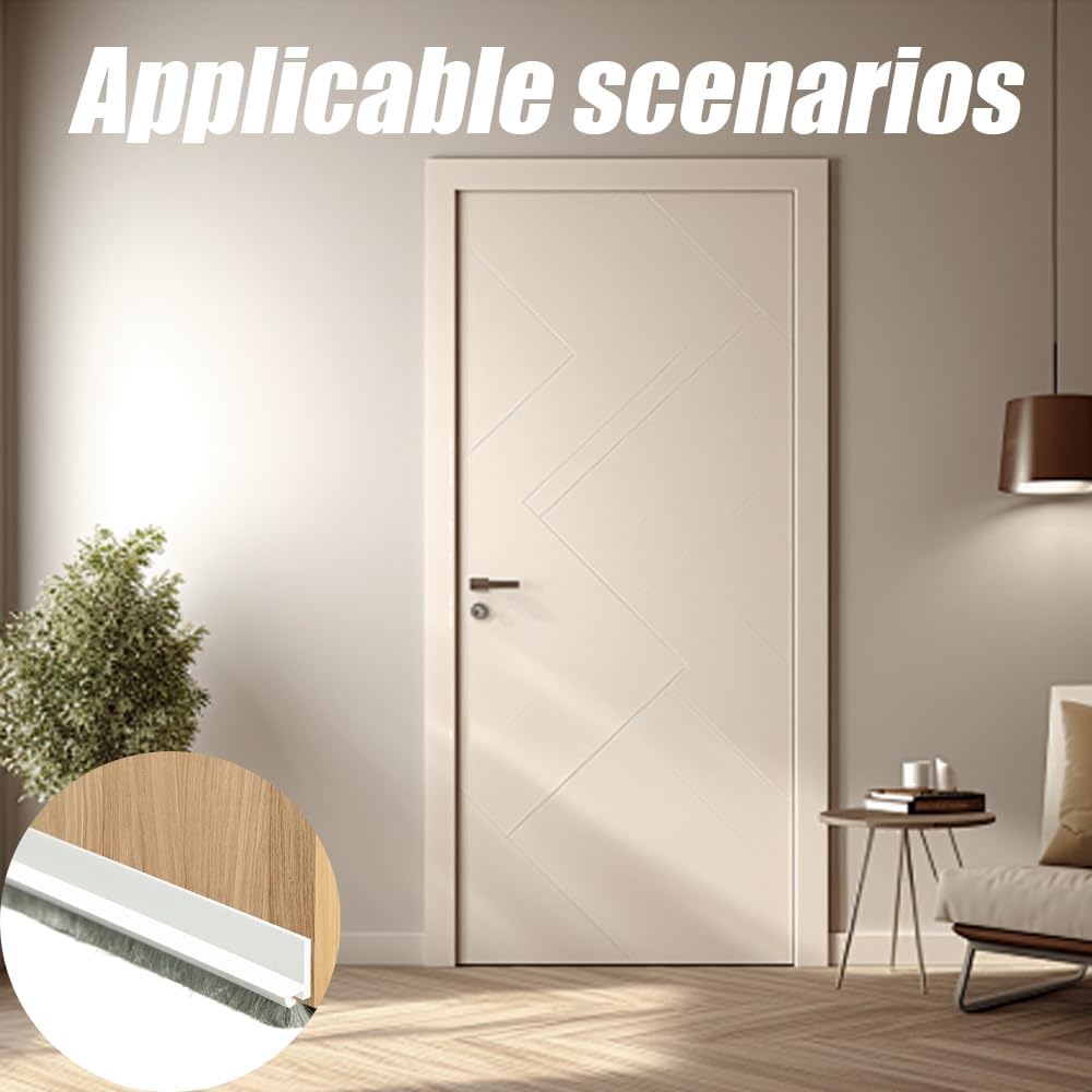 Under Door Draft Stopper with Self Adhesive Brush Seal