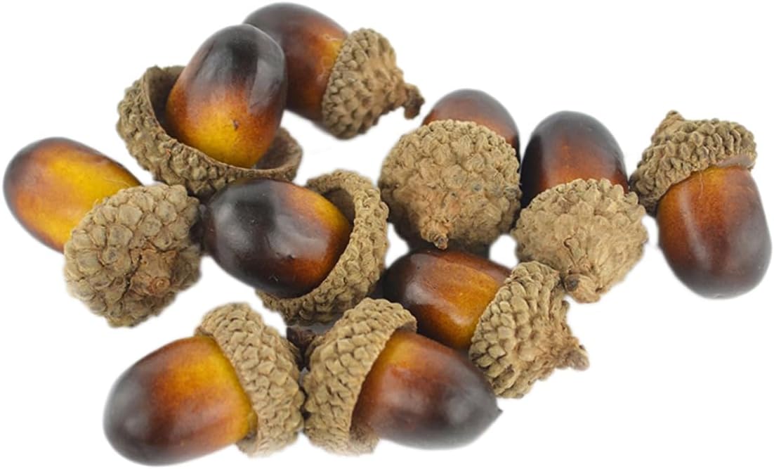 IMIKEYA 141pcs Halloween Artificial Pumpkins Acorns and Maple Leaves Decor