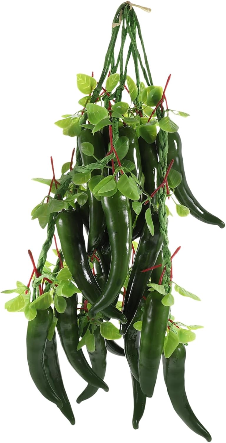 5pcs Artificial Chili Pepper Wall Hanging Decor for Kitchen and Home