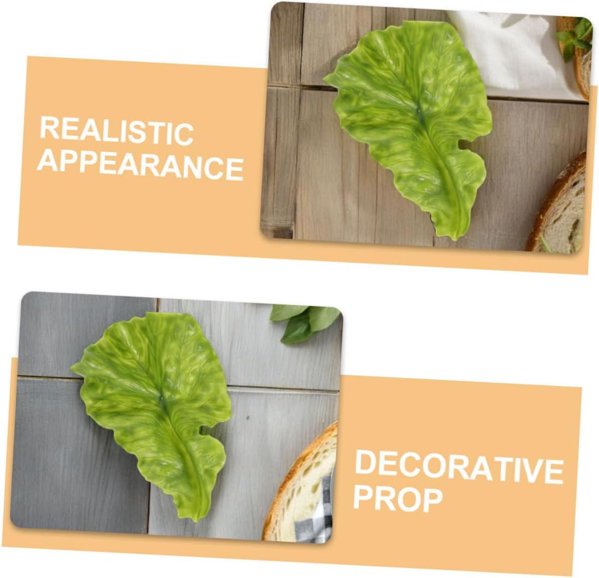Luxshiny 10pcs Lifelike Fake Leaves Artificial Vegetables for Home Decor Kitchen Displays and Photography Props
