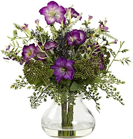 Nearly Natural Mixed Morning Glory with Vase 1
