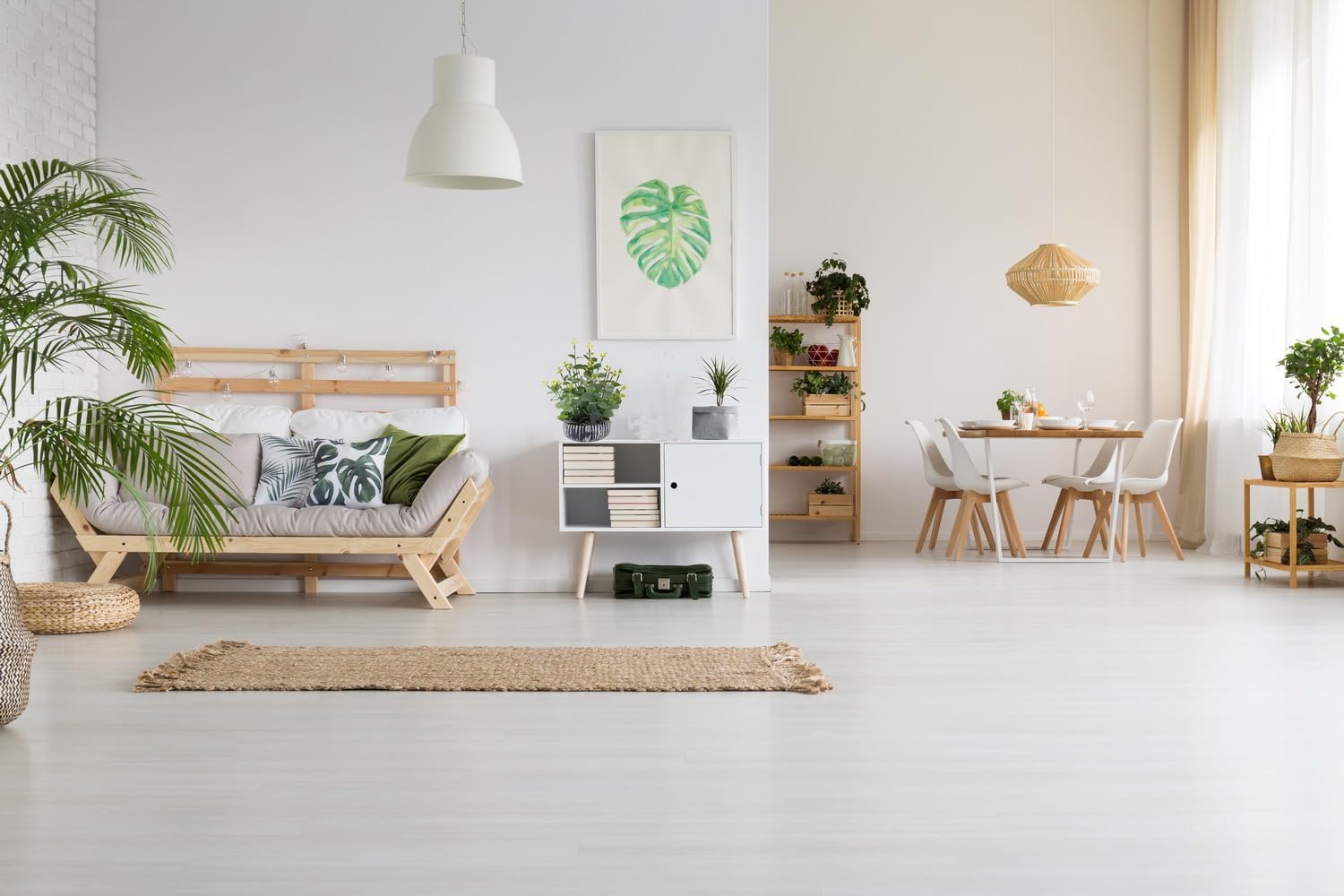 Artificial Eucalyptus Plant with Rustic Black Cement Pot for Home Office Decor