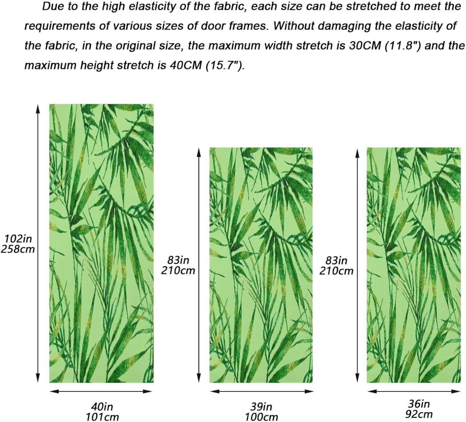 Susiyo Watercolor Chaotic Palm Green Door Cover Xmas Decor