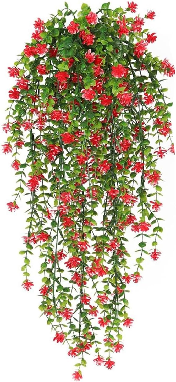 Fake Hanging Plants Artificial Eucalyptus Pothos Vines Greenery for Wall Living Room Garden Decor