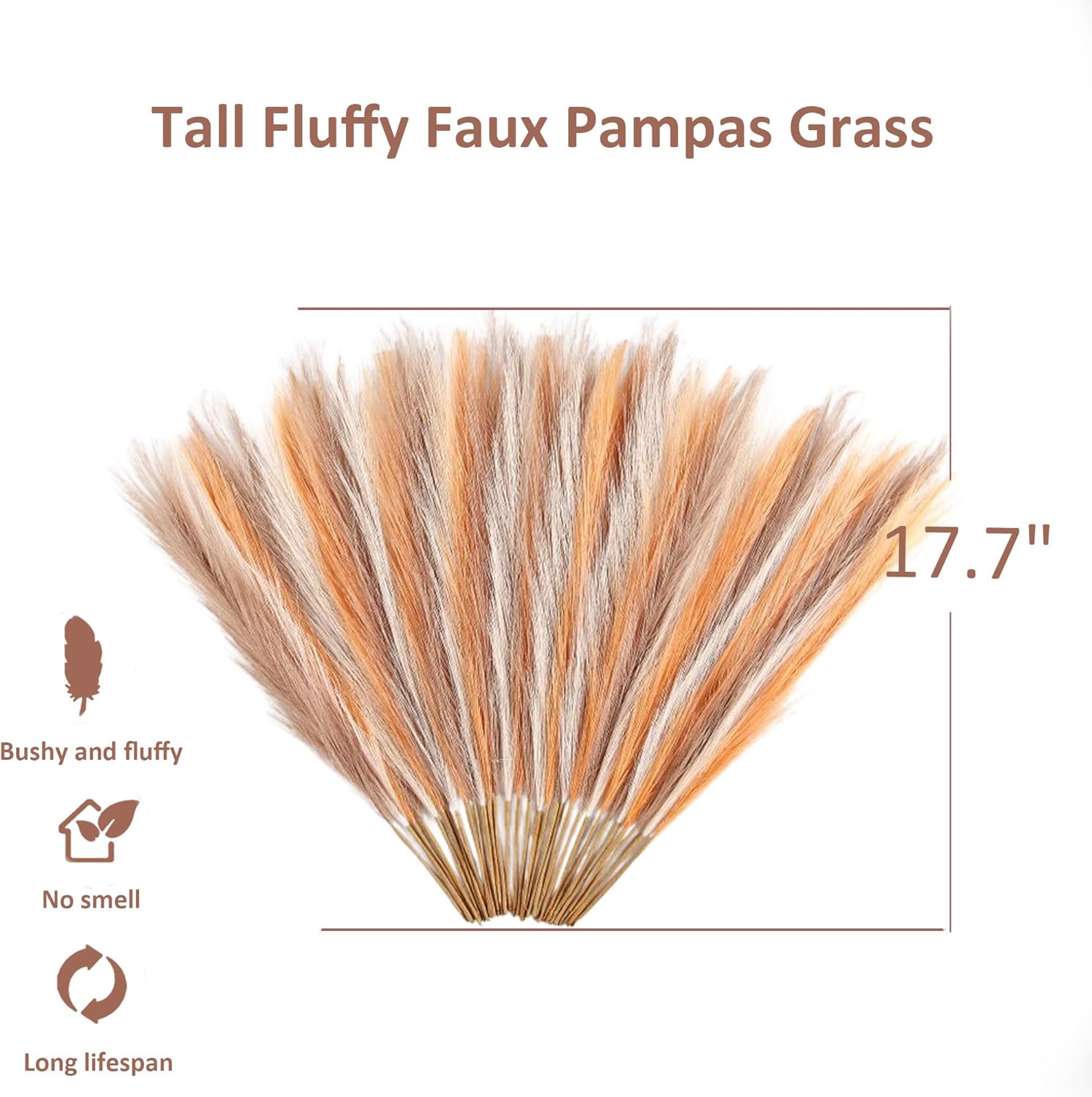 Acfruits 30 Pcs Faux Pampas Grass 17 Inch Decor