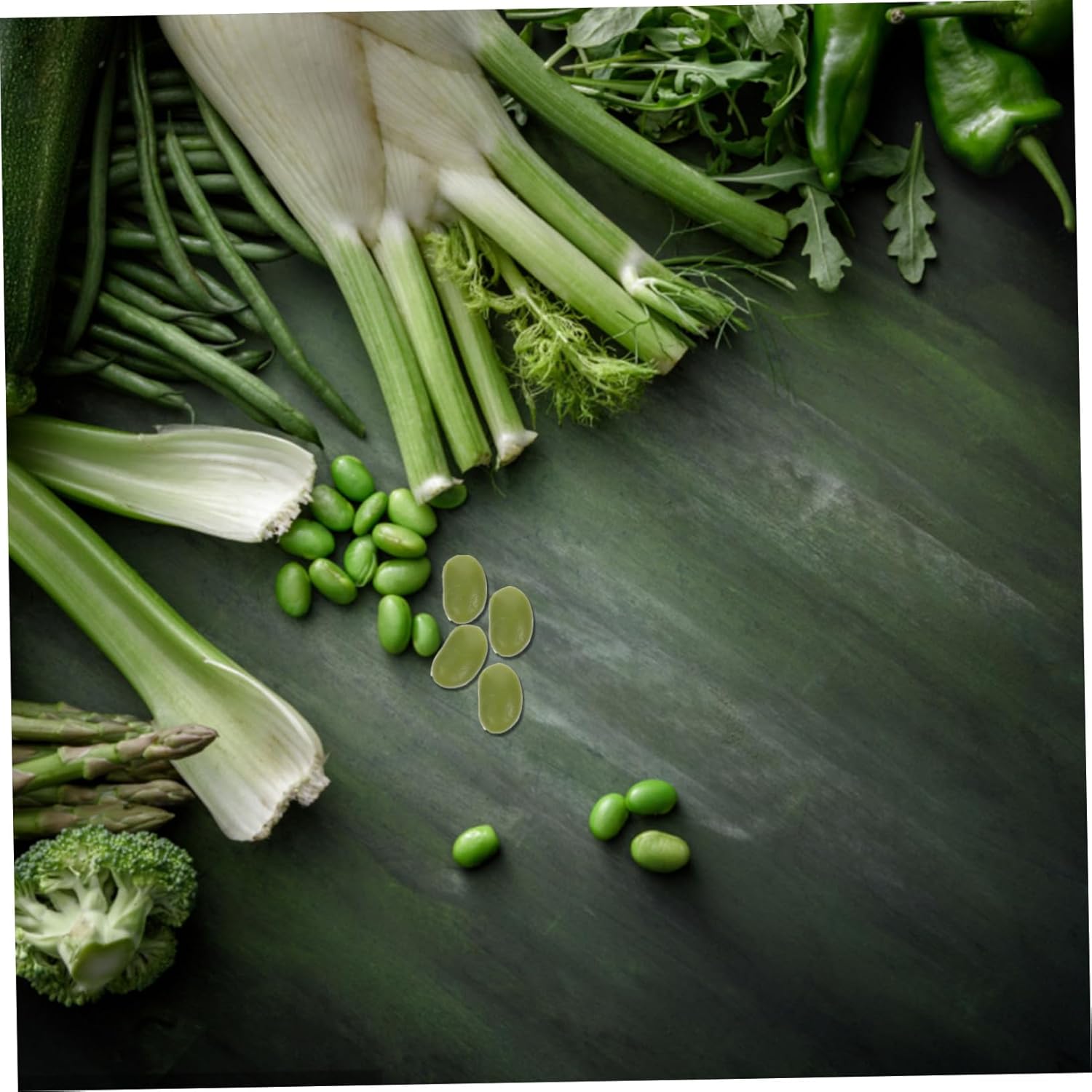 HOMSFOU Artificial Green Bean Decor for Kitchen