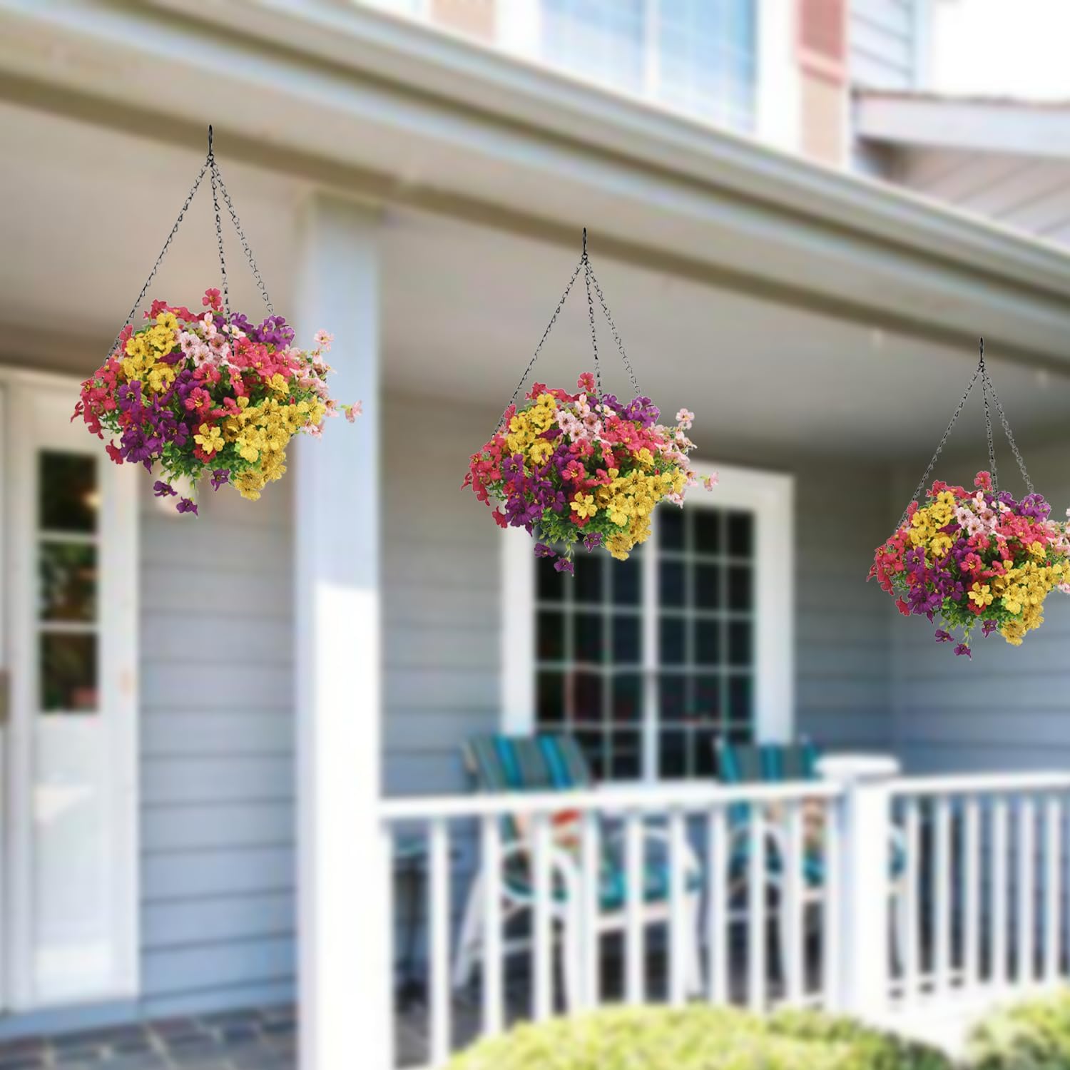 Vopie Artificial Flowers 12 Bundle UV Resistant Fake Silk Plants