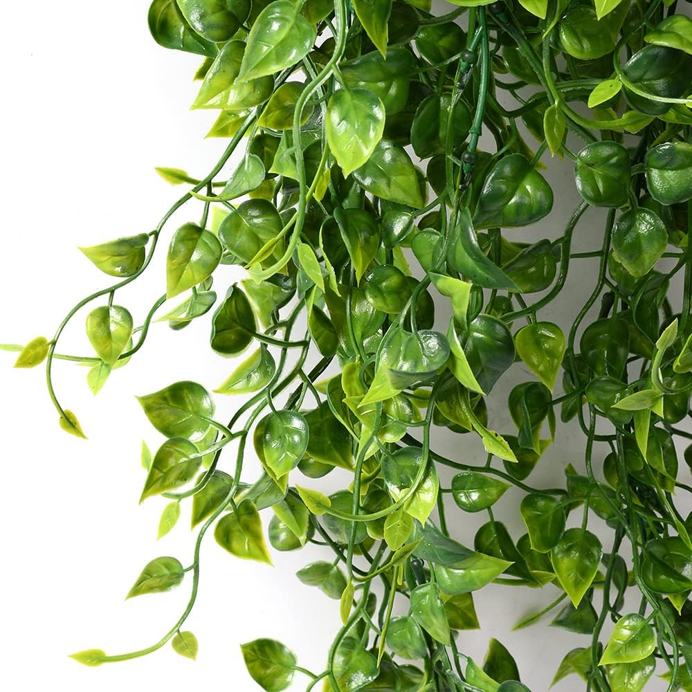 CLONG 2pcs Artificial Hanging Plants 32-in Fake Ivy Vine Outdoor UV Resistant Decor