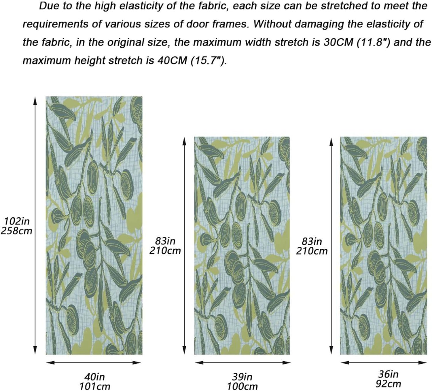 Susiyo Olive Branches Door Cover Halloween Decoration 32x79 in