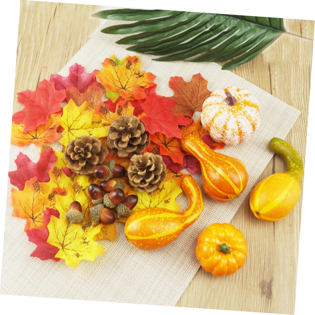 Garneck 141pcs Artificial Pumpkin and Acorn Decor for Halloween and Fall Home Decoration