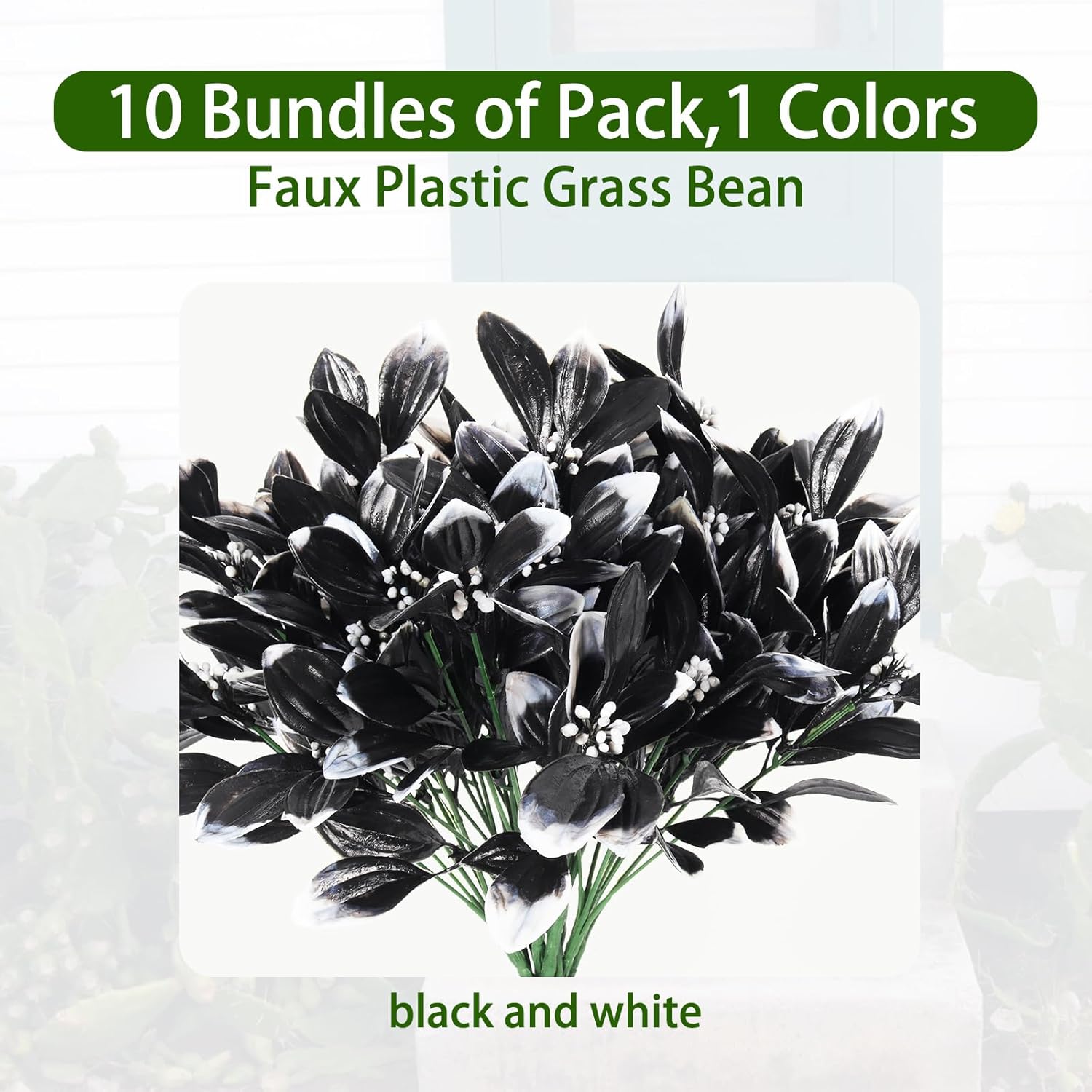 RECUTMS 10 Packs 134 In Black Artificial Shrubs