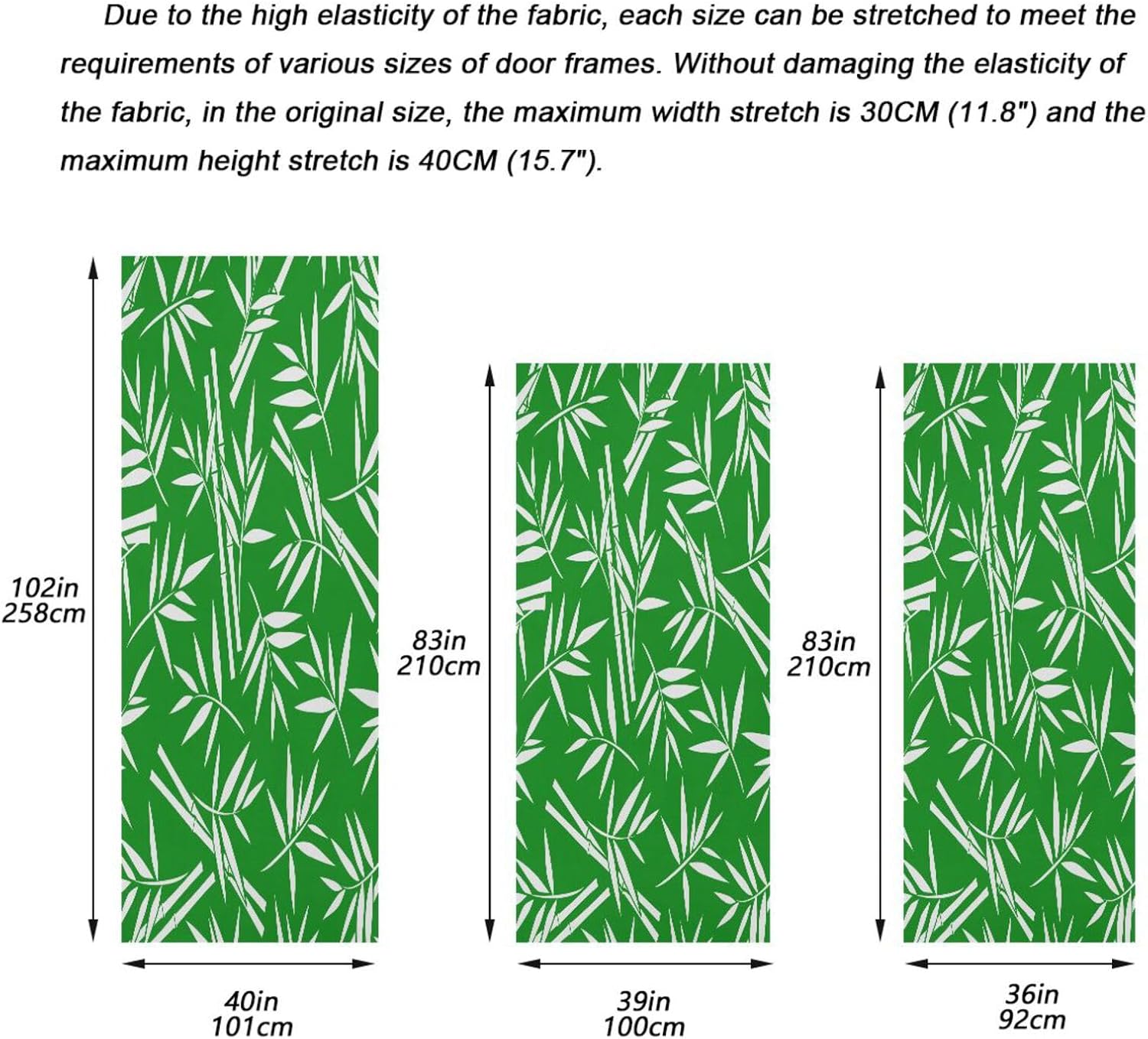 Susiyo Green Bamboo Halloween Door Cover Stretch Fabric Door Decoration for Home Parties