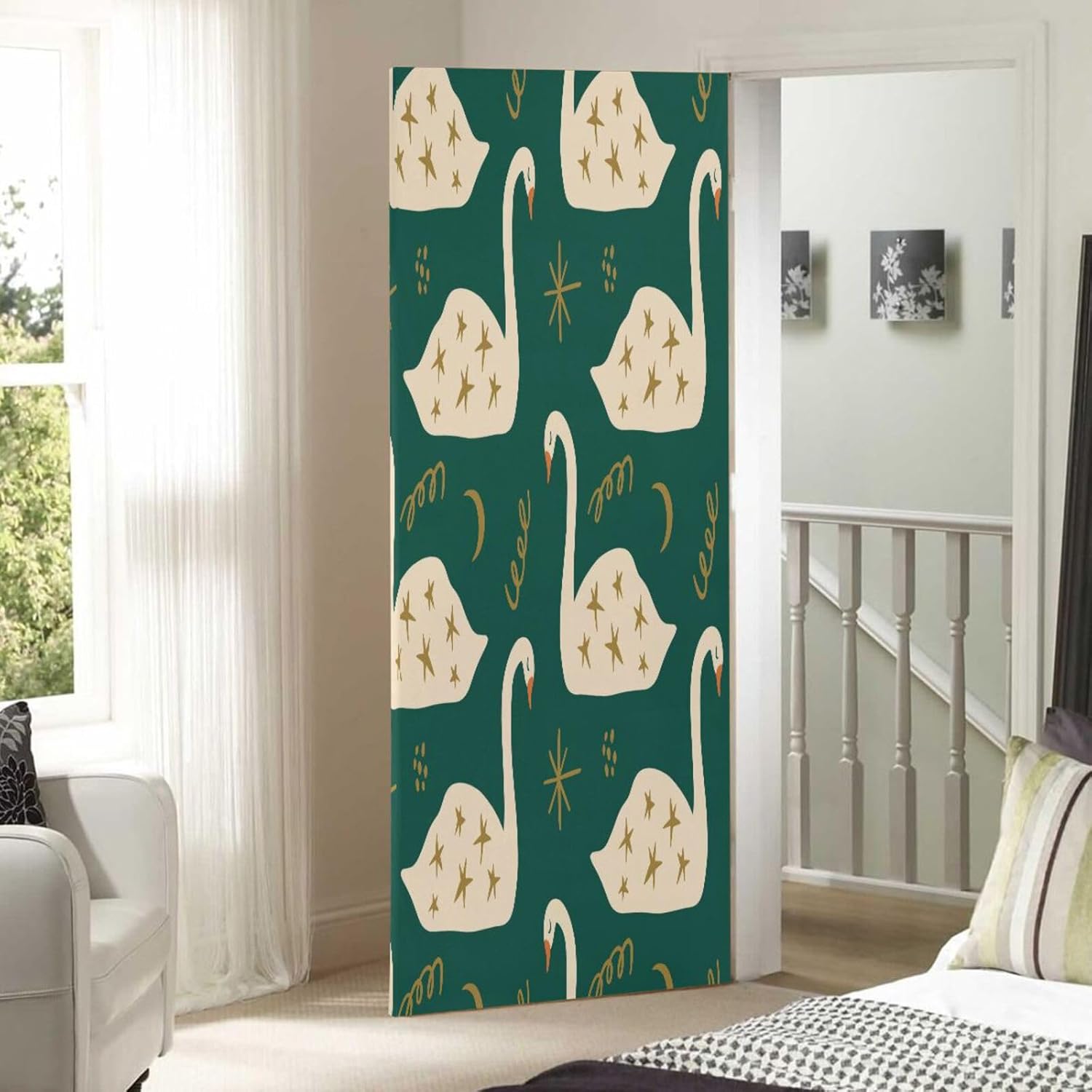 Susiyo Swans Halloween Door Cover 32x79 in