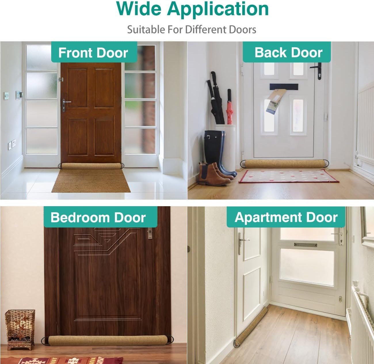 Lewondr Door Draft Stopper 36 Inch Triangle Design