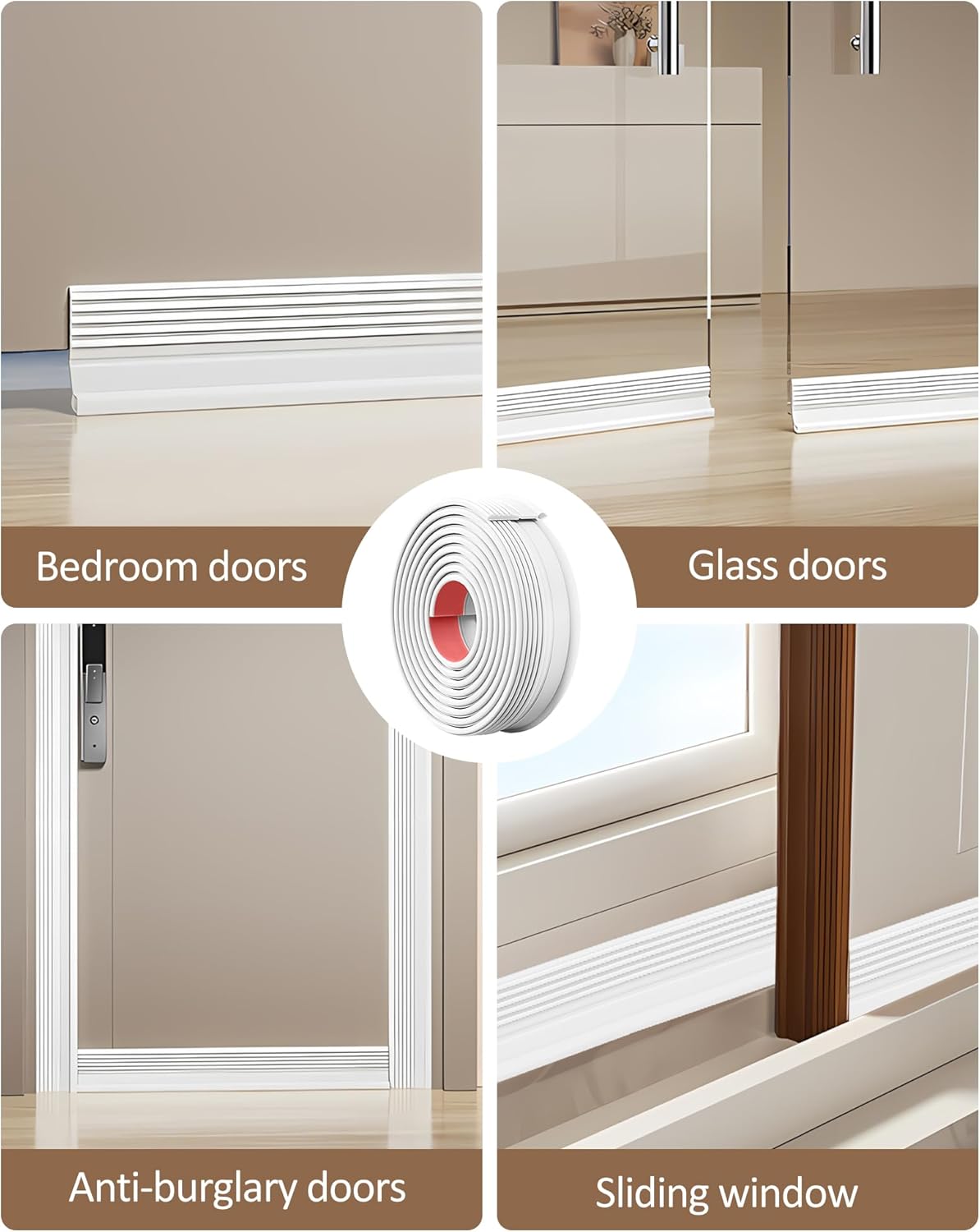 Cloorde Under Door Draft Stoppers 4pcs 39inch White