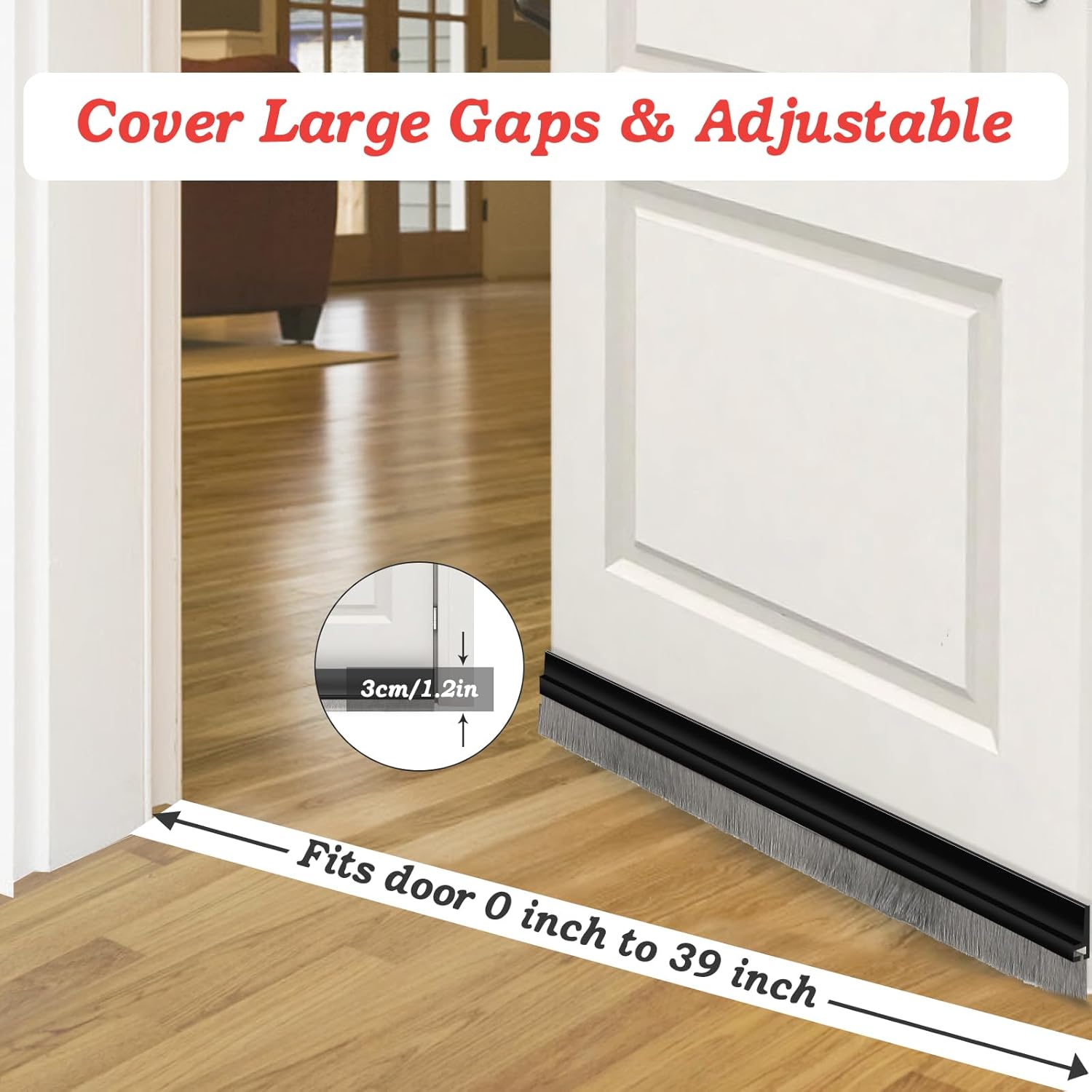 3937 Door Sweep with Brush - Black