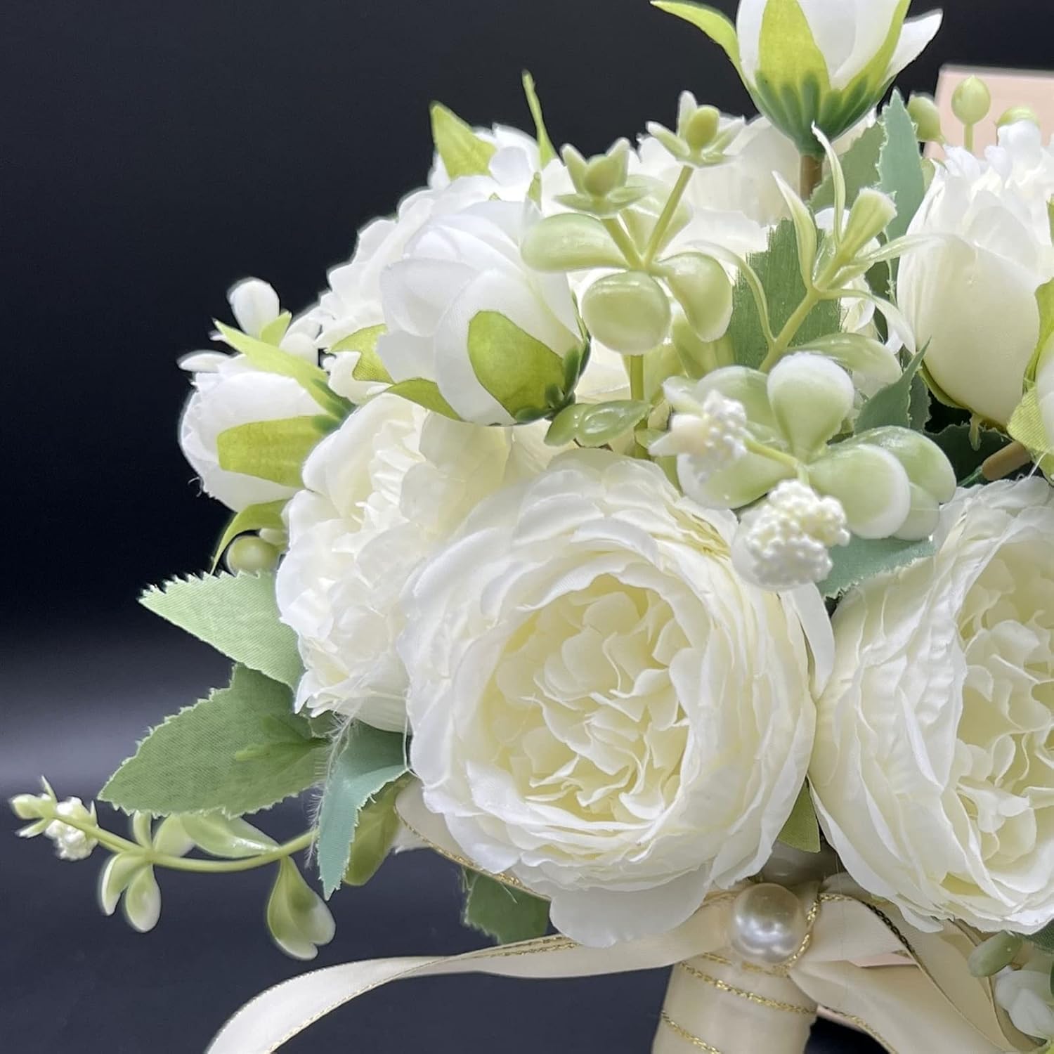 Exquisite Artificial Flowers with Pots Wedding Bouquet Set