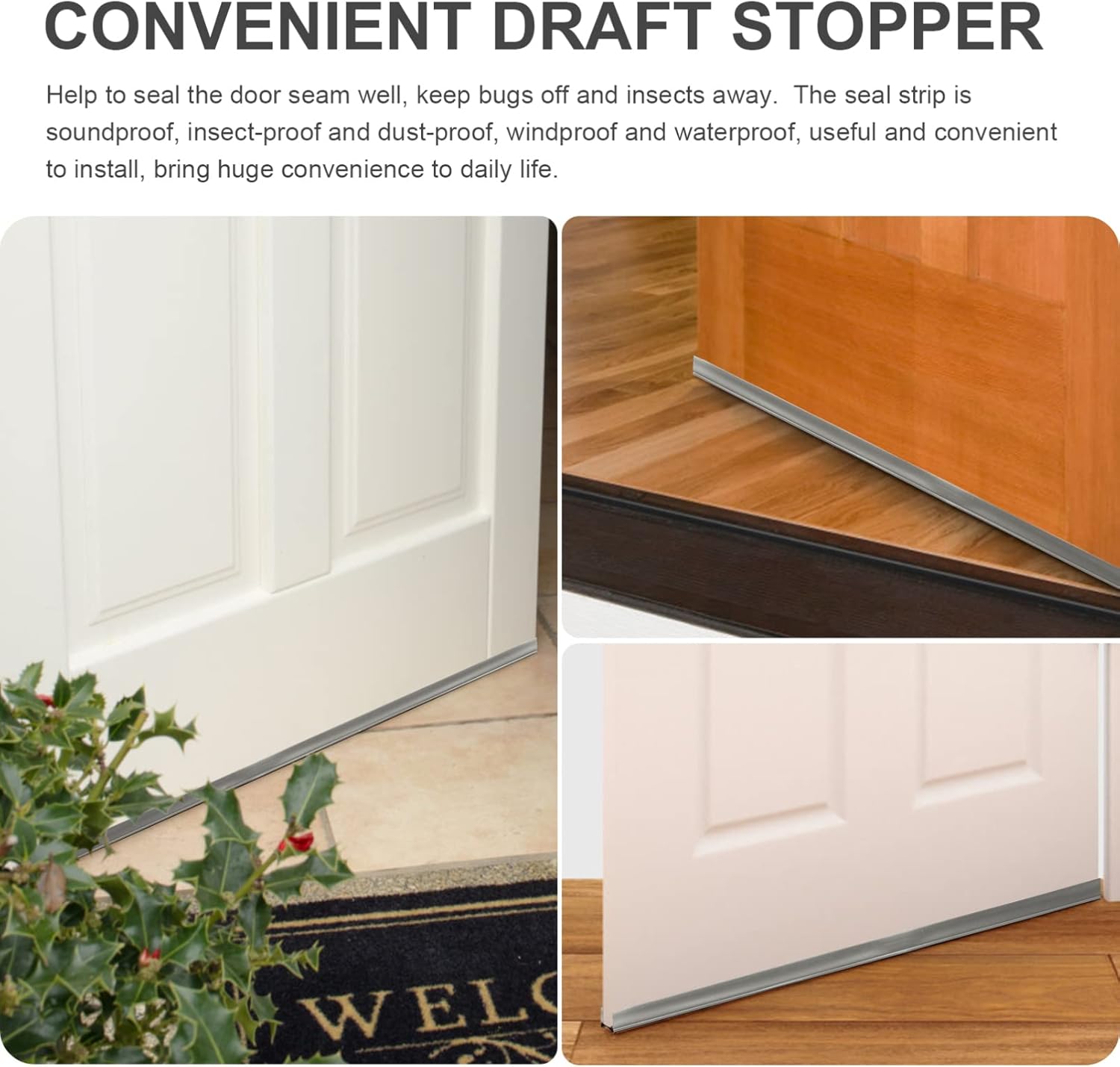 LIFKOME Door Draft Stopper Windproof Strip for Exterior Door Noise Blocker