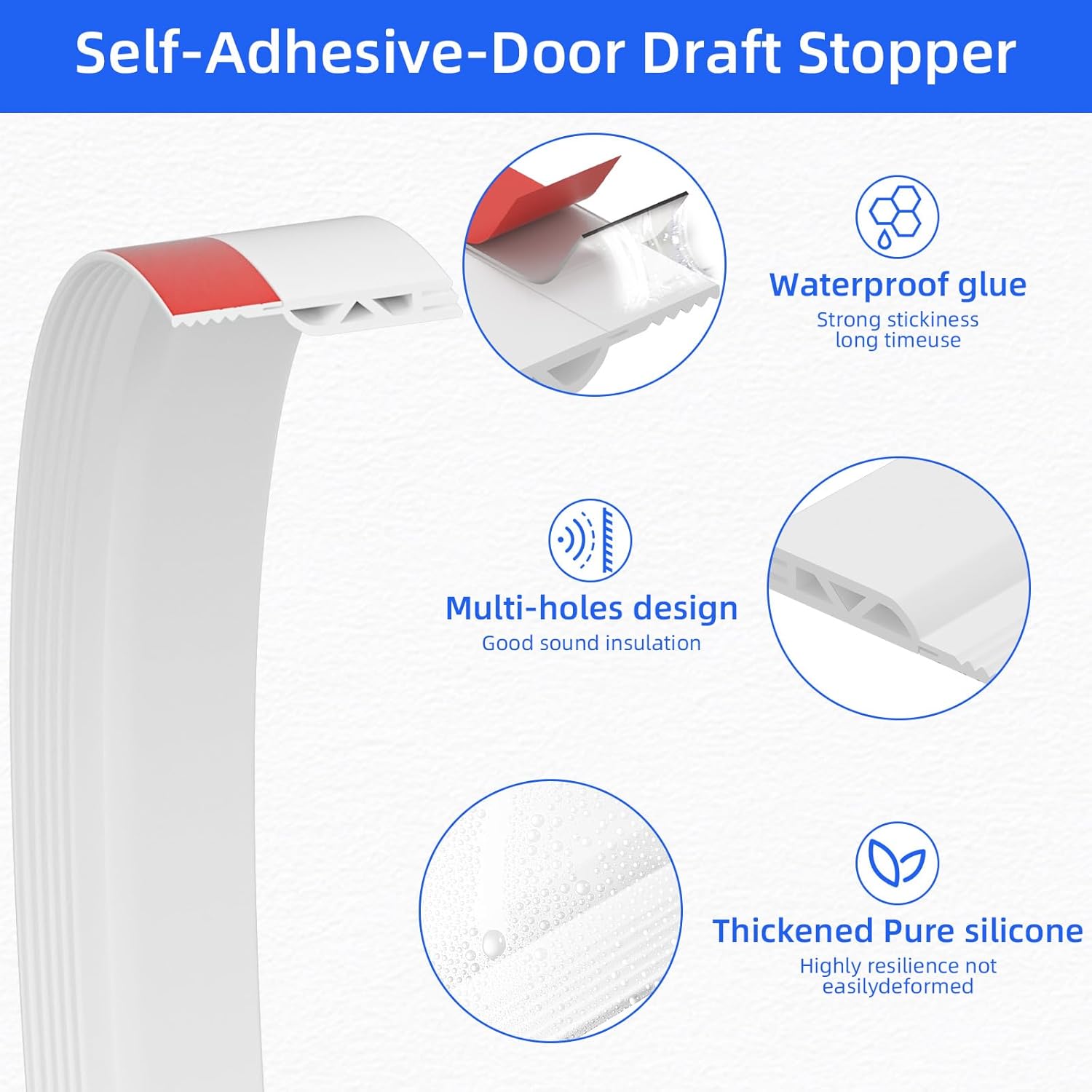 Under Door Draft Stopper 39in White Door Sweep