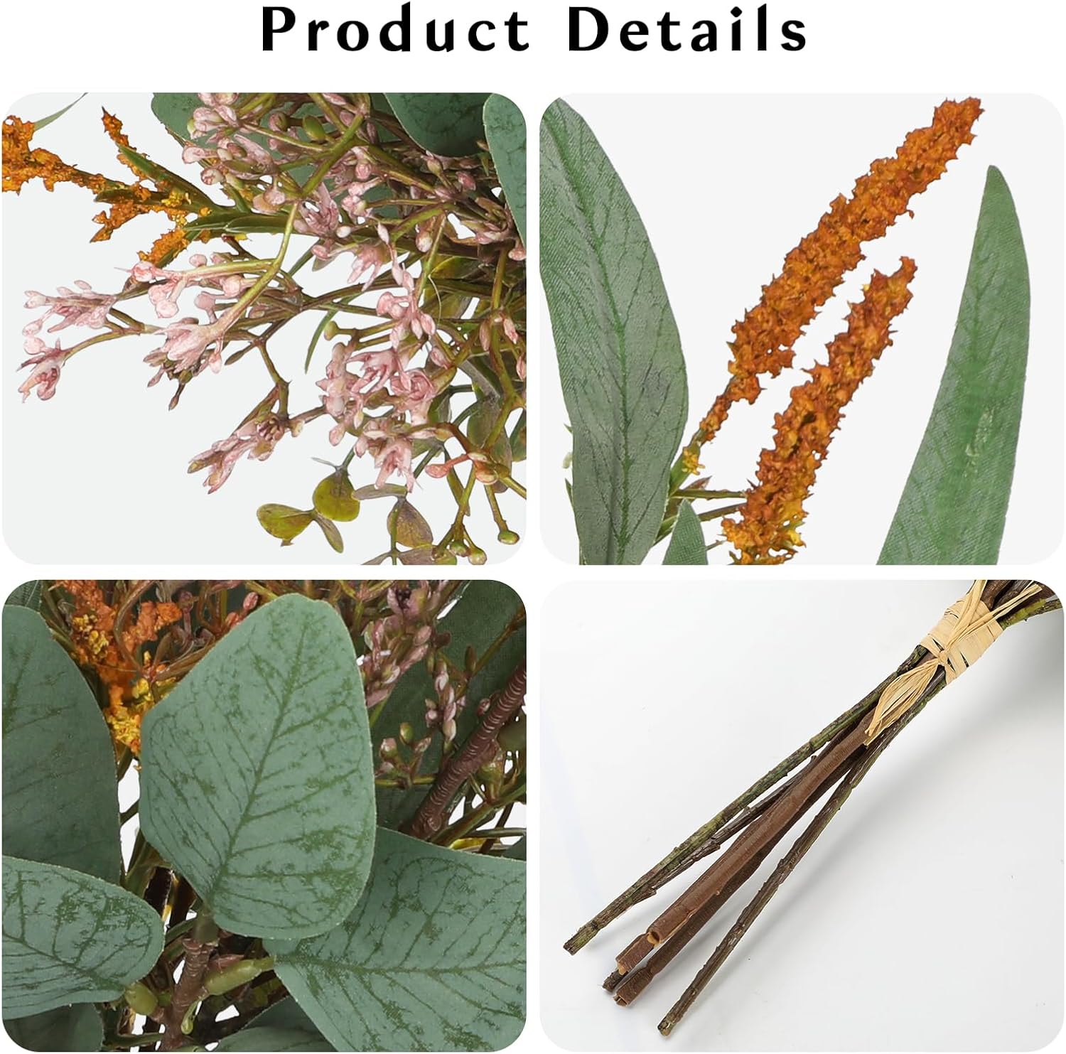Fall Artificial Eucalyptus Bouquet with Orange Sage Leaves 1