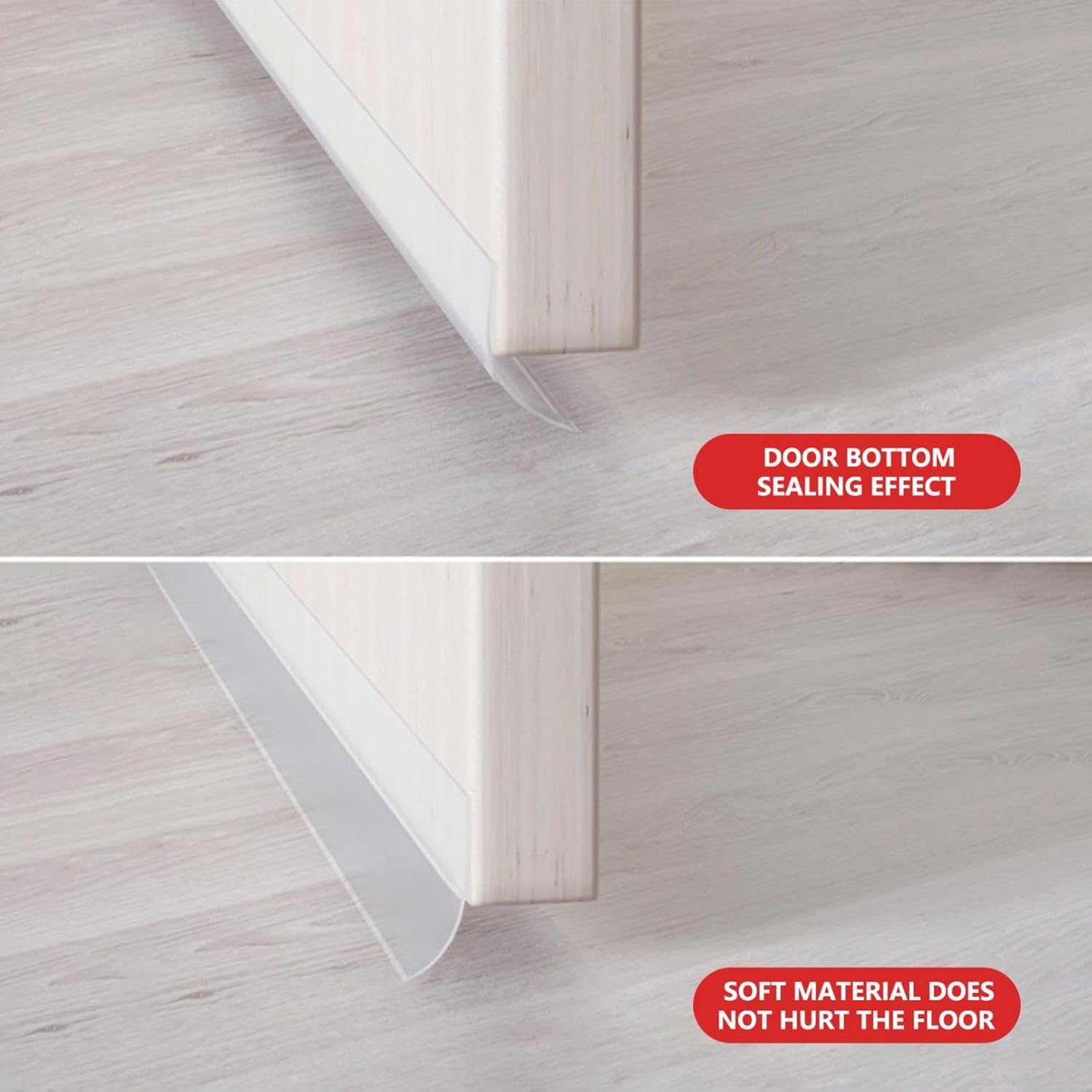 118 Inch Clear Silicone Door Seal Strip for Bathrooms and Doors