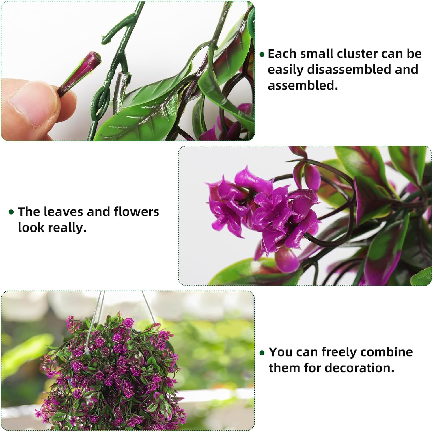 RECUTMS 2Pcs Artificial Hanging Plants Fuchsia
