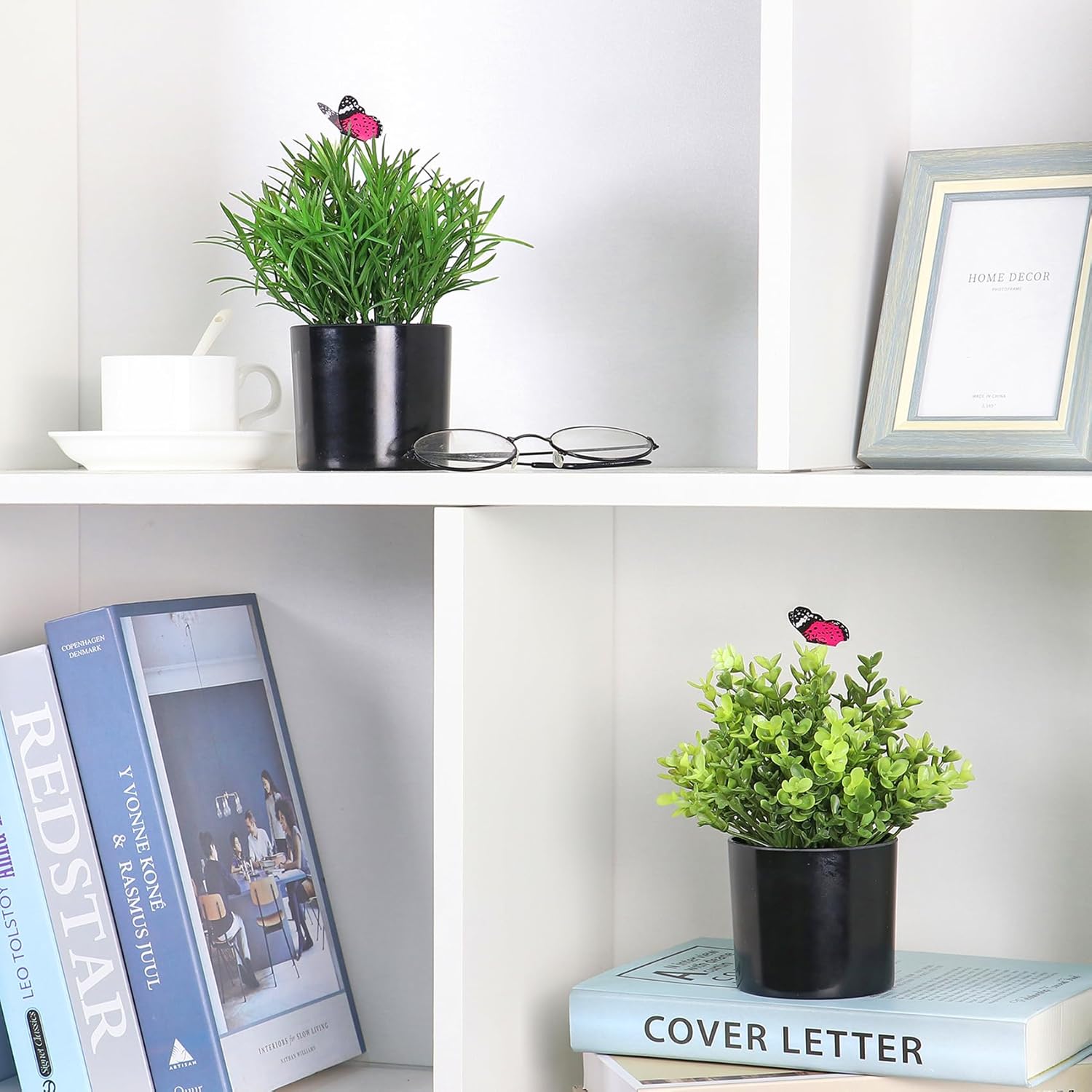 7 H Fake Plants Indoor 2 Pack Artificial Topiary Plants for Desk Office Tabletop Decoration