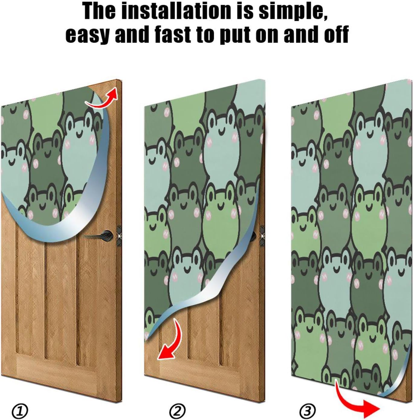 Susiyo Frog Green Halloween Door Cover Stretch Fabric Door Decoration for Home Parties and Holidays