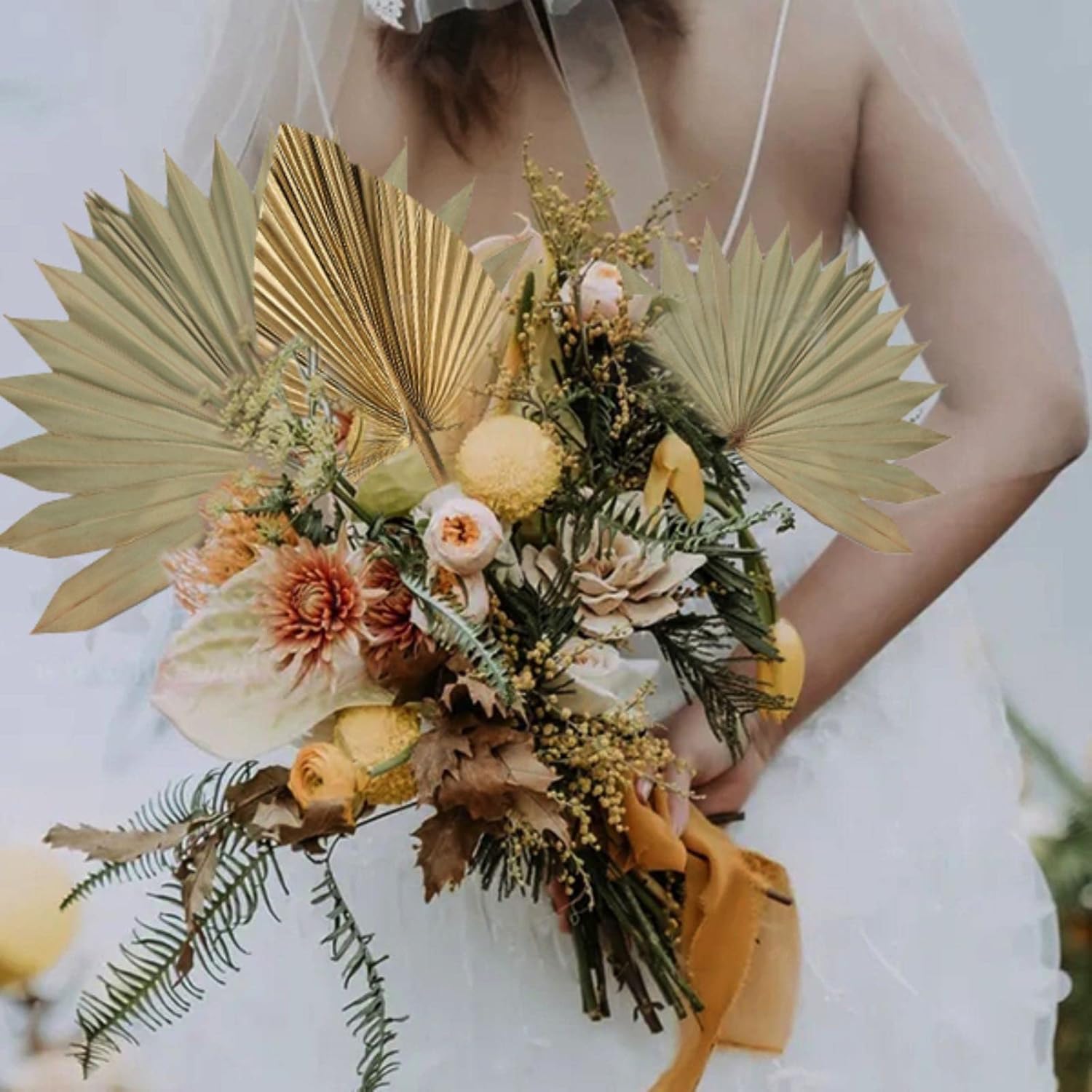 Boho Dried Palm Leaves 6 Pcs Natural Palm Plant Spears for Home Office Decor