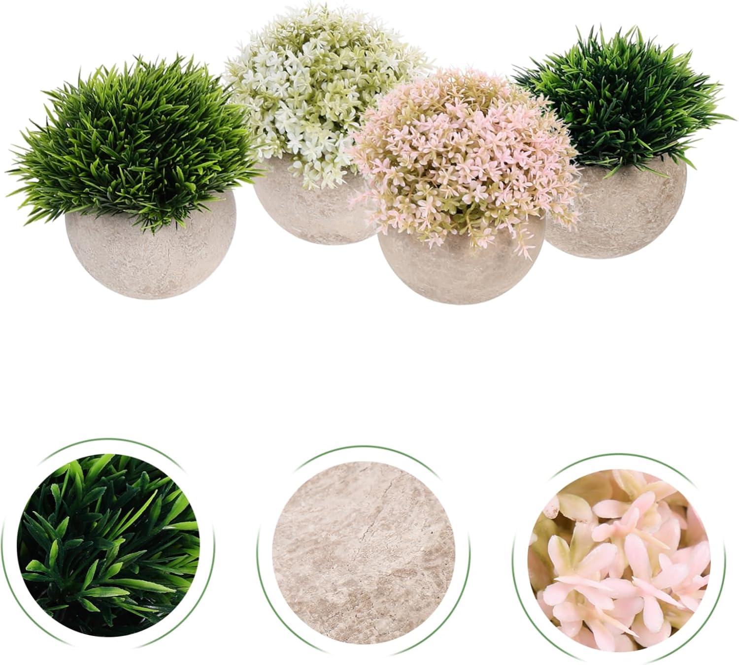 4PCS Artificial Bonsai Plants Set for Home Office Decor
