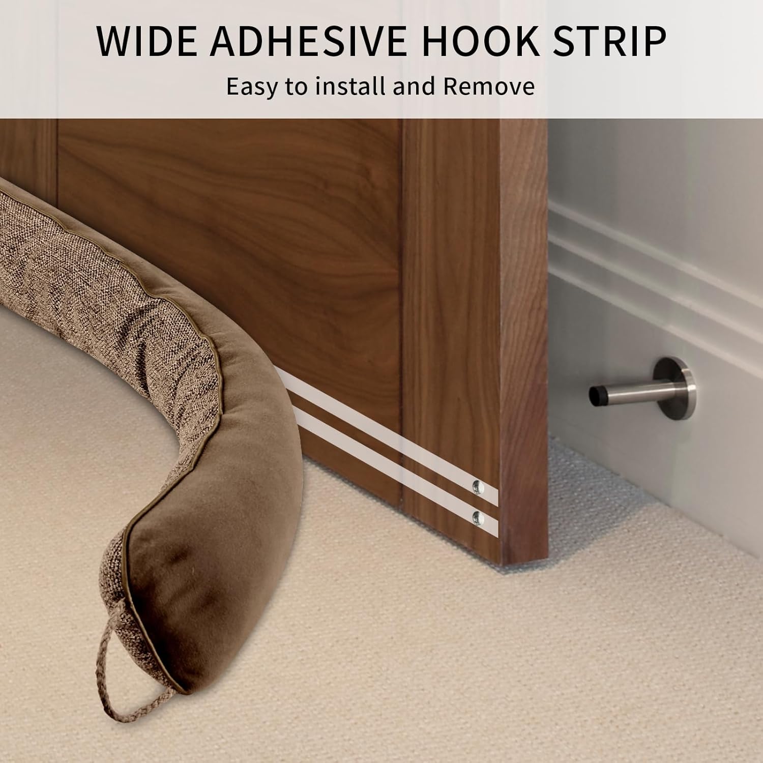 36 Inch Weighted Door Draft Stopper Heavy Under Door Noise Blocker Brown