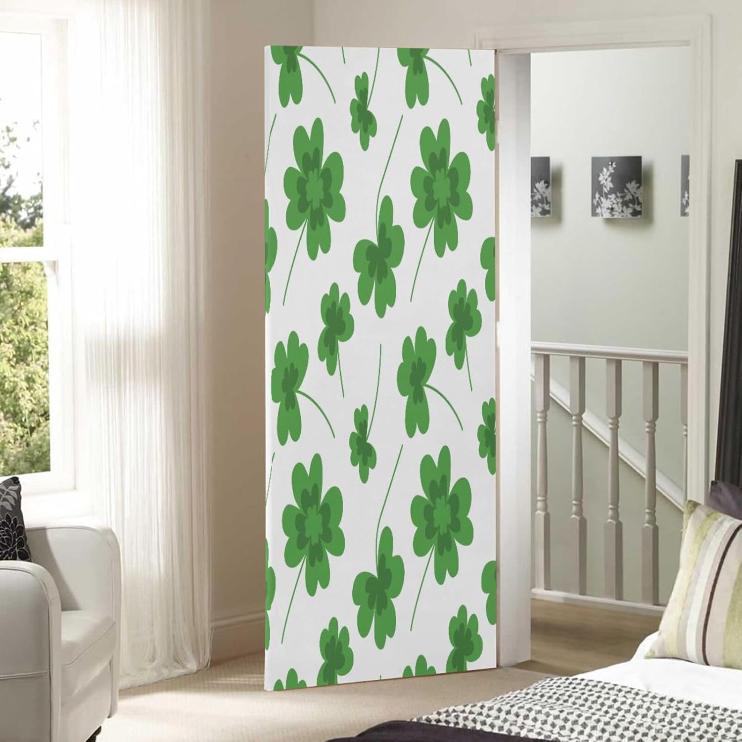 Susiyo Clover Pattern Door Cover for Halloween Decor 32x79 in