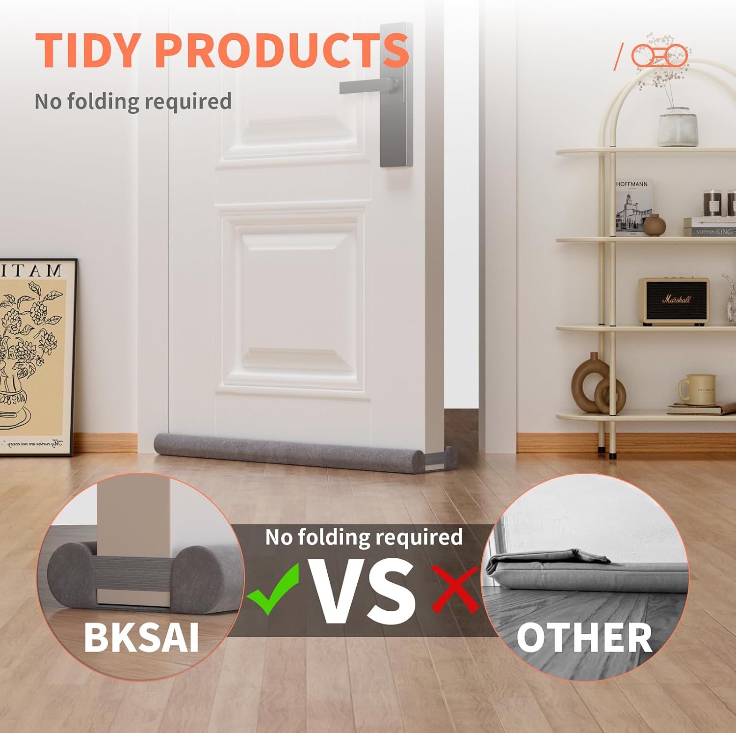 BKSAI Door Draft Stopper 32-36in Grey