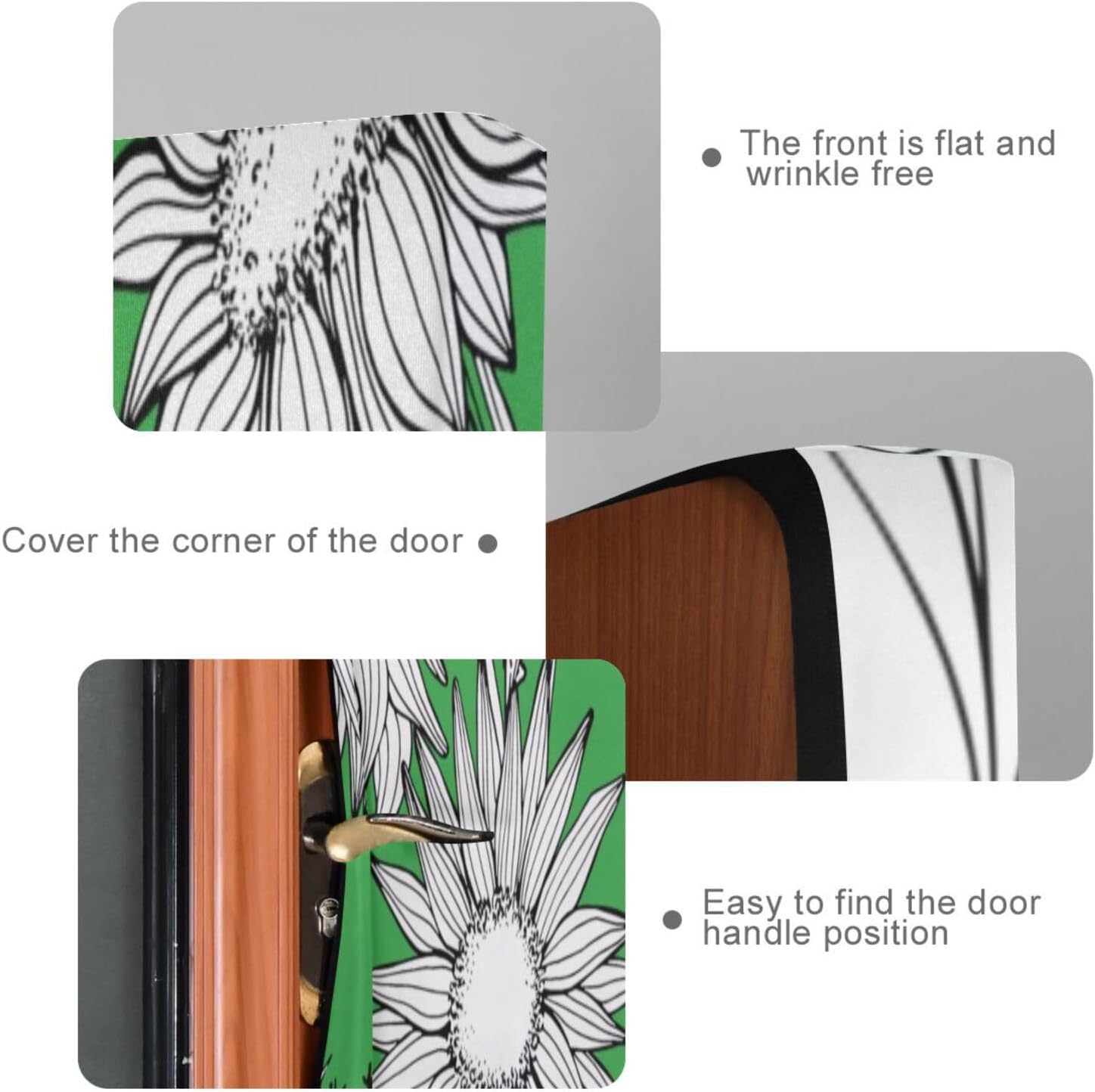 Susiyo Greem Autumn Wildflowers Halloween Door Cover 32x79 in