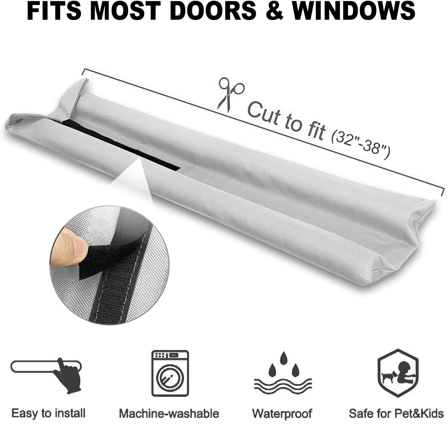 Gigbuff Cam Door Draft Stopper 30-36 Inch White