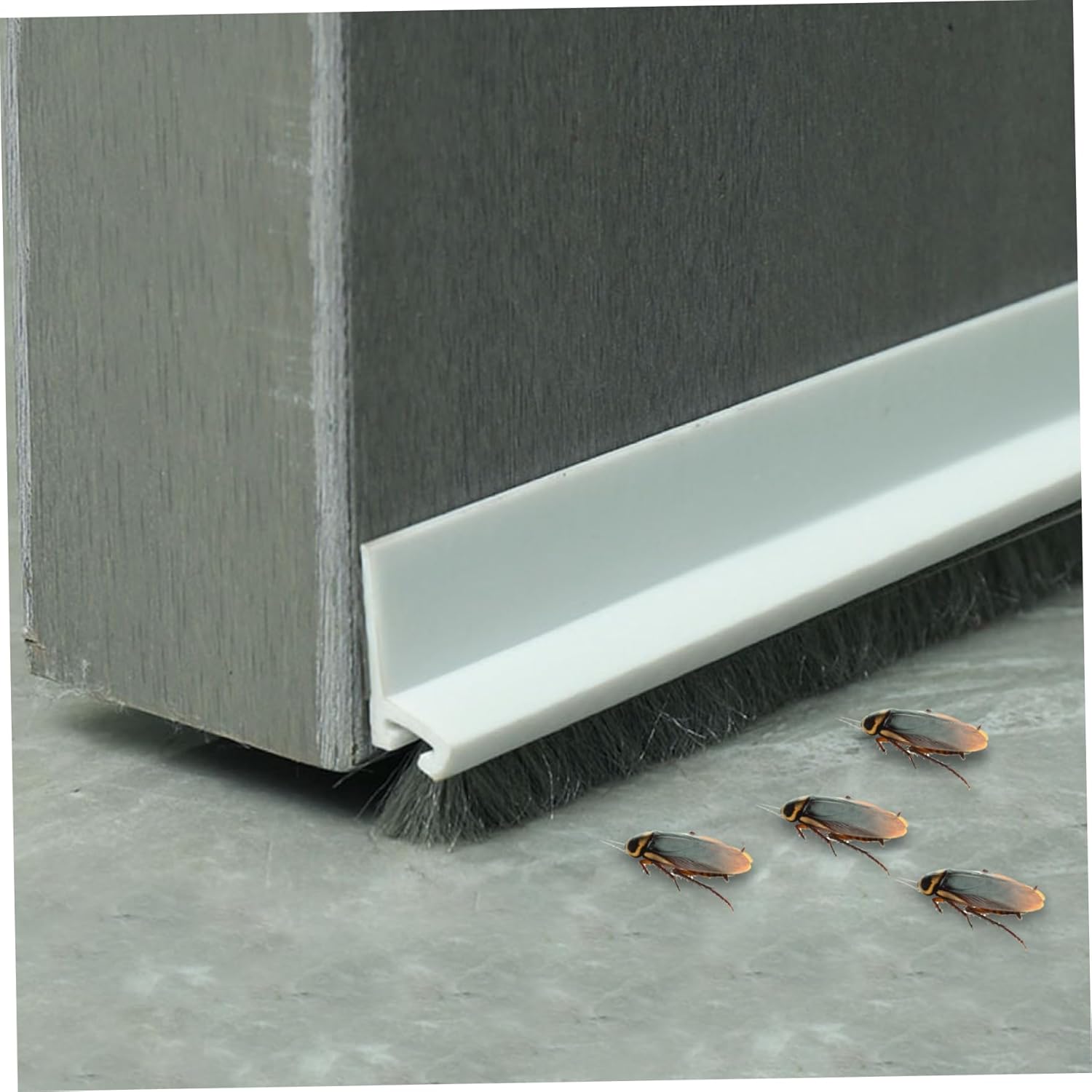 Door Draft Stopper with Brush Seal and Adhesive