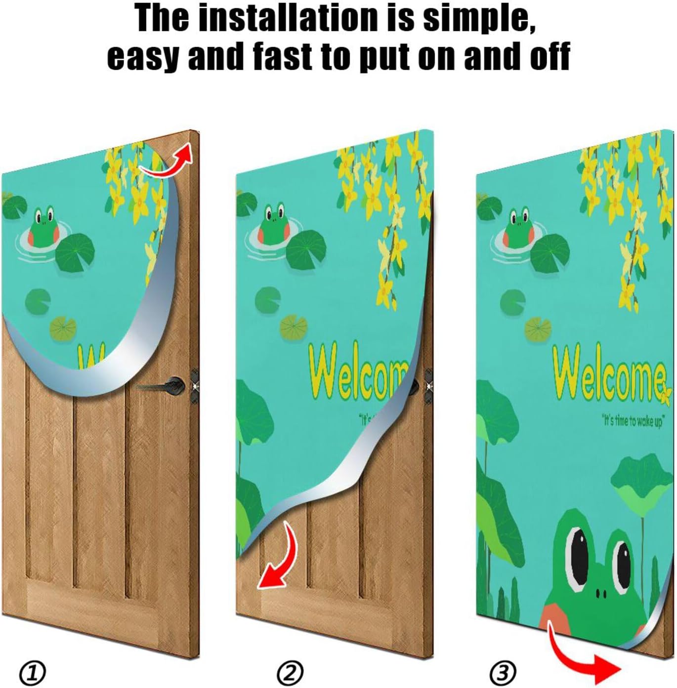 Susiyo Hello Spring Frog Halloween Door Cover 32x79 in