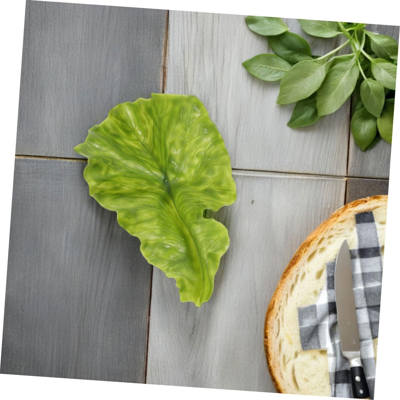 Luxshiny 10pcs Lifelike Fake Leaves Artificial Vegetables for Home Decor Kitchen Displays and Photography Props