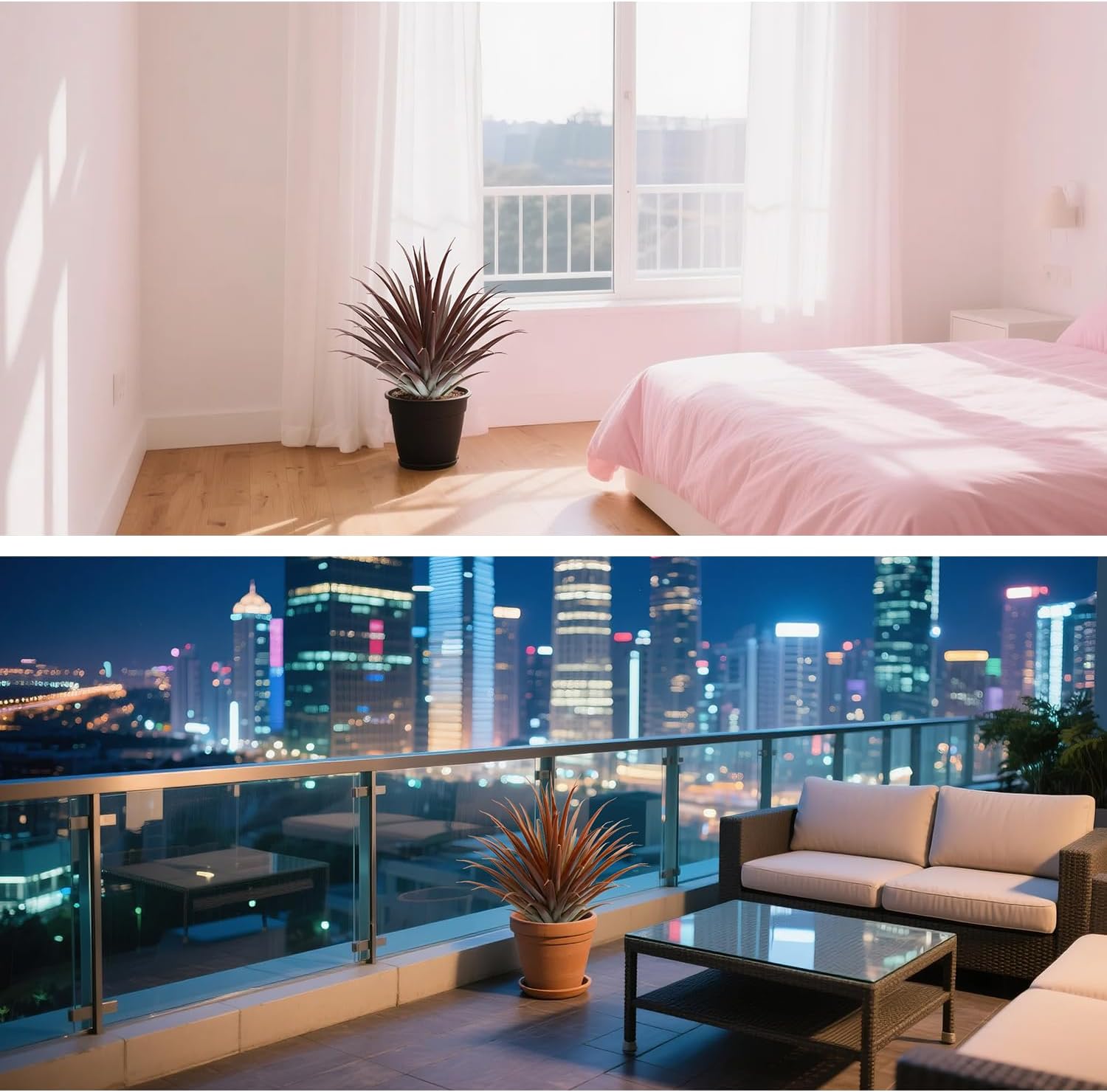 Momoplant 2 Pcs Artificial Aloe Vera Plants 27 Inch Red Fake Succulents Faux Agave Plant Potted