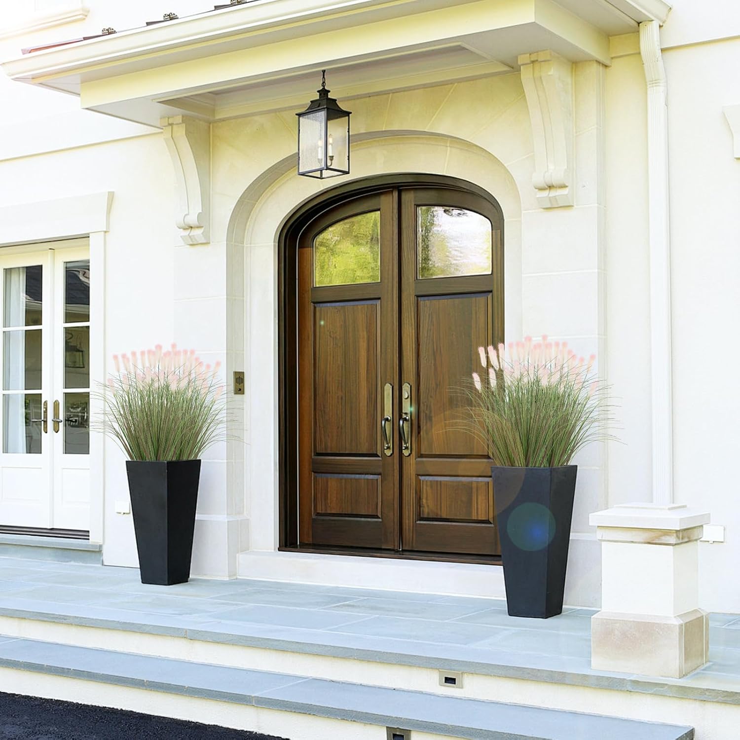 Artificial Grass Plants 12 Bunches Purple Pink Plush Wheat Grass for Indoor Outdoor Decor