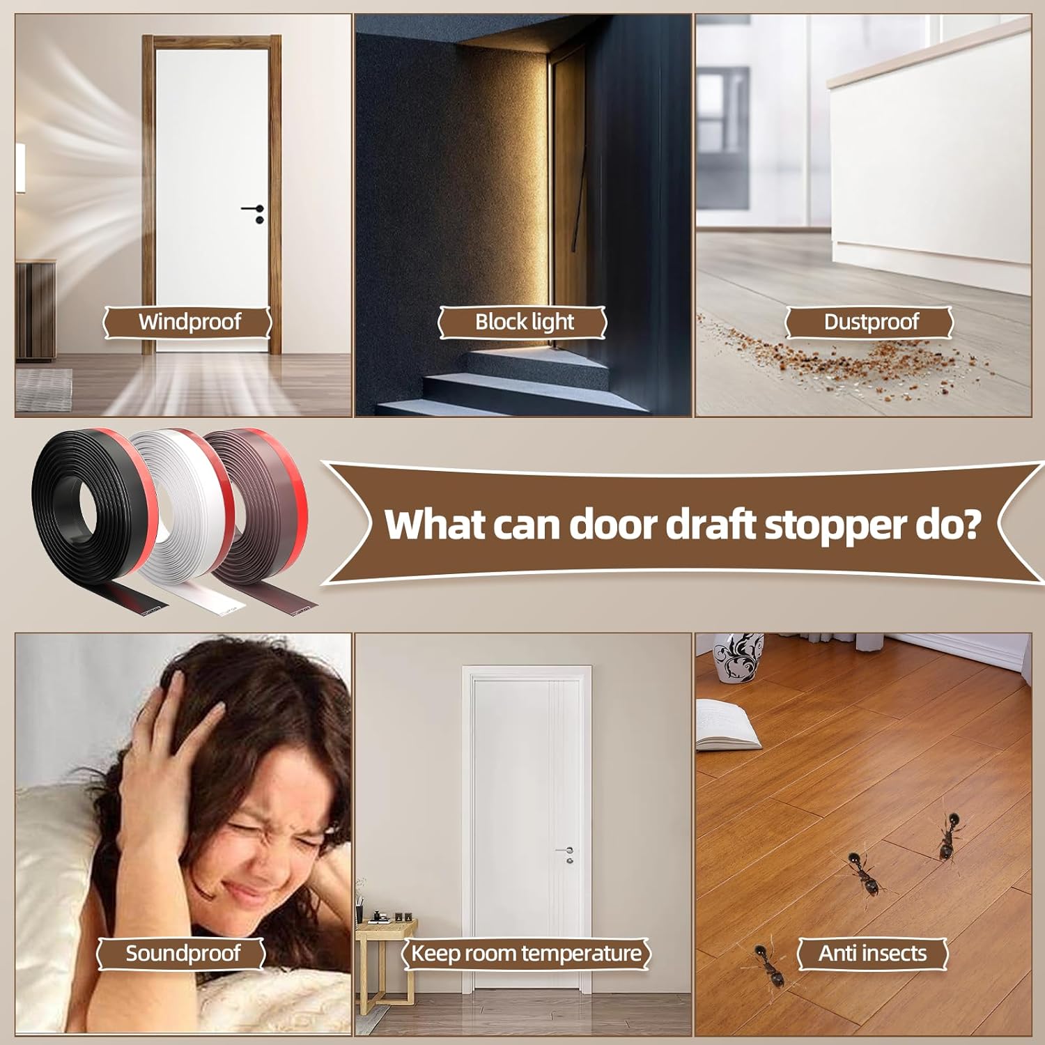Vannesse 78 Inch Door Draft Stopper White