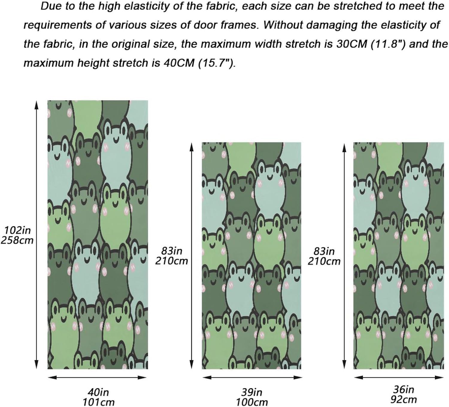 Susiyo Frog Green Halloween Door Cover Stretch Fabric Door Decoration for Home Parties and Holidays