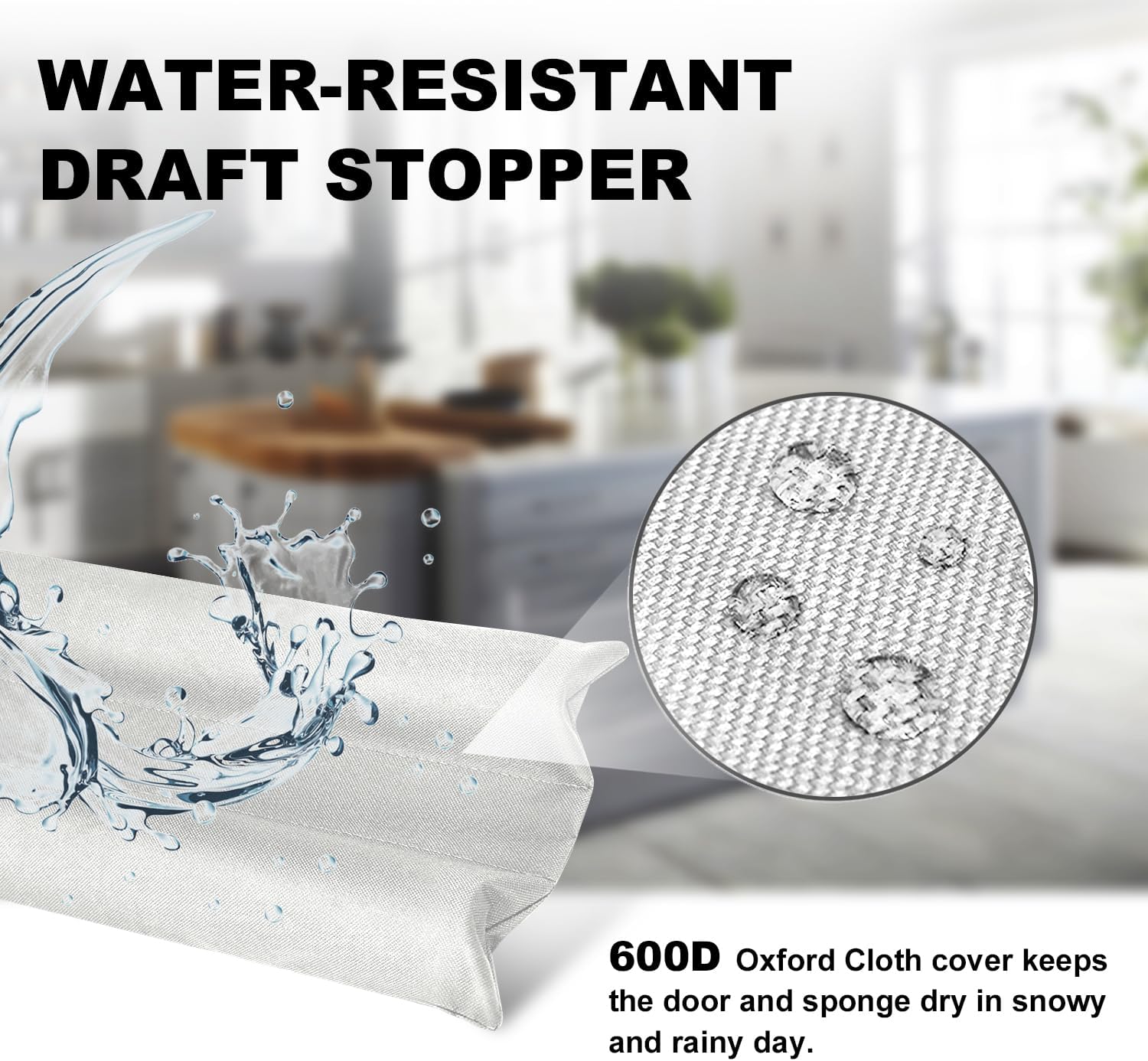 Gigbuff Cam Door Draft Stopper 30-36 Inch White