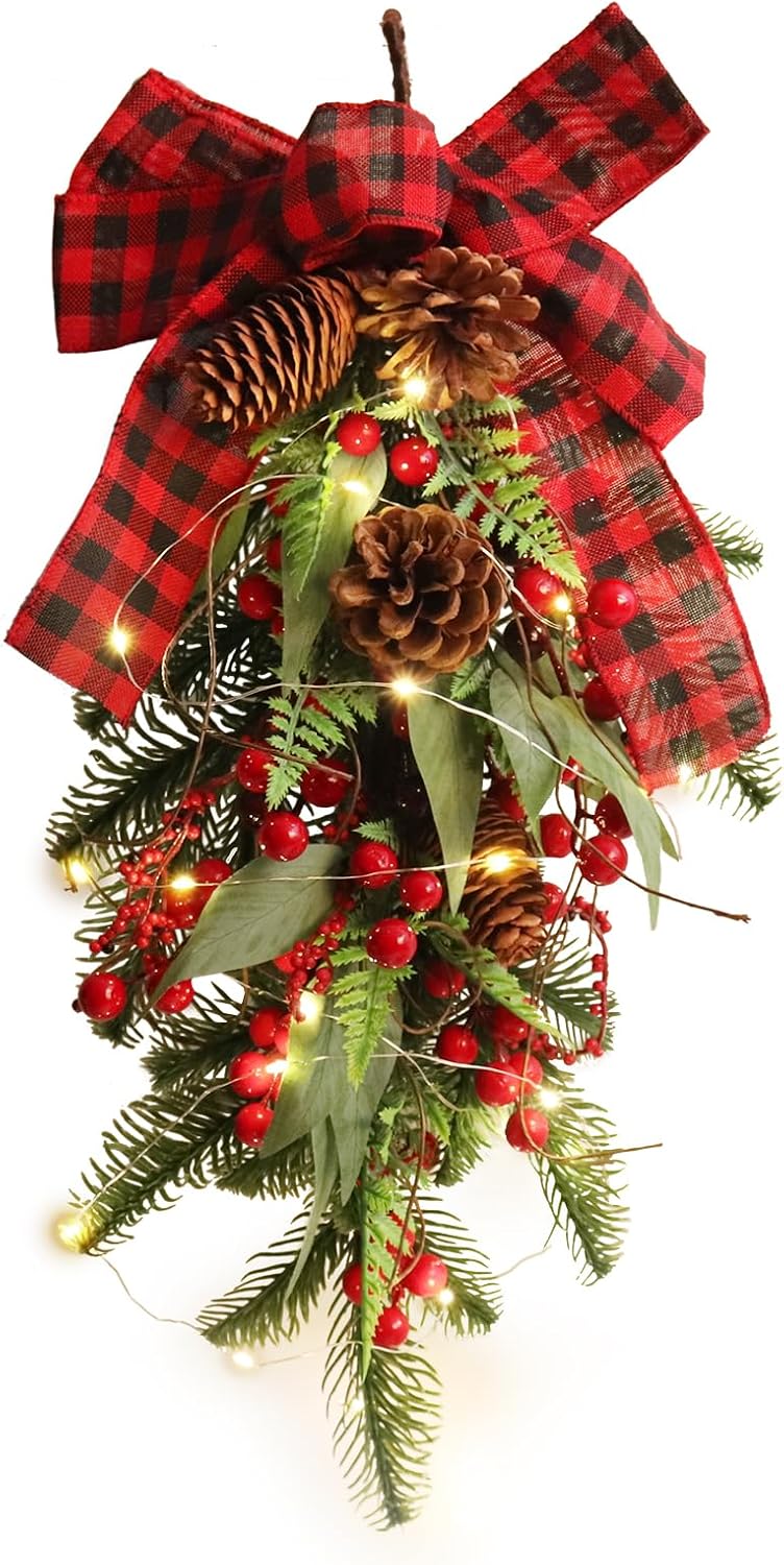 RECUTMS Christmas Teardrop Swag Decor