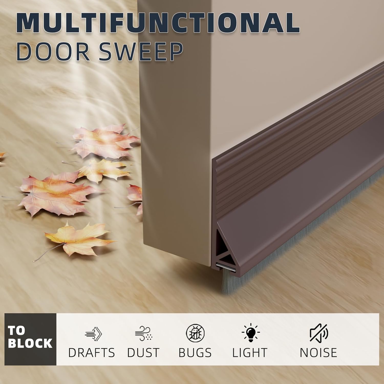 39 Inch Door Sweep with Brush and Silicone Seal