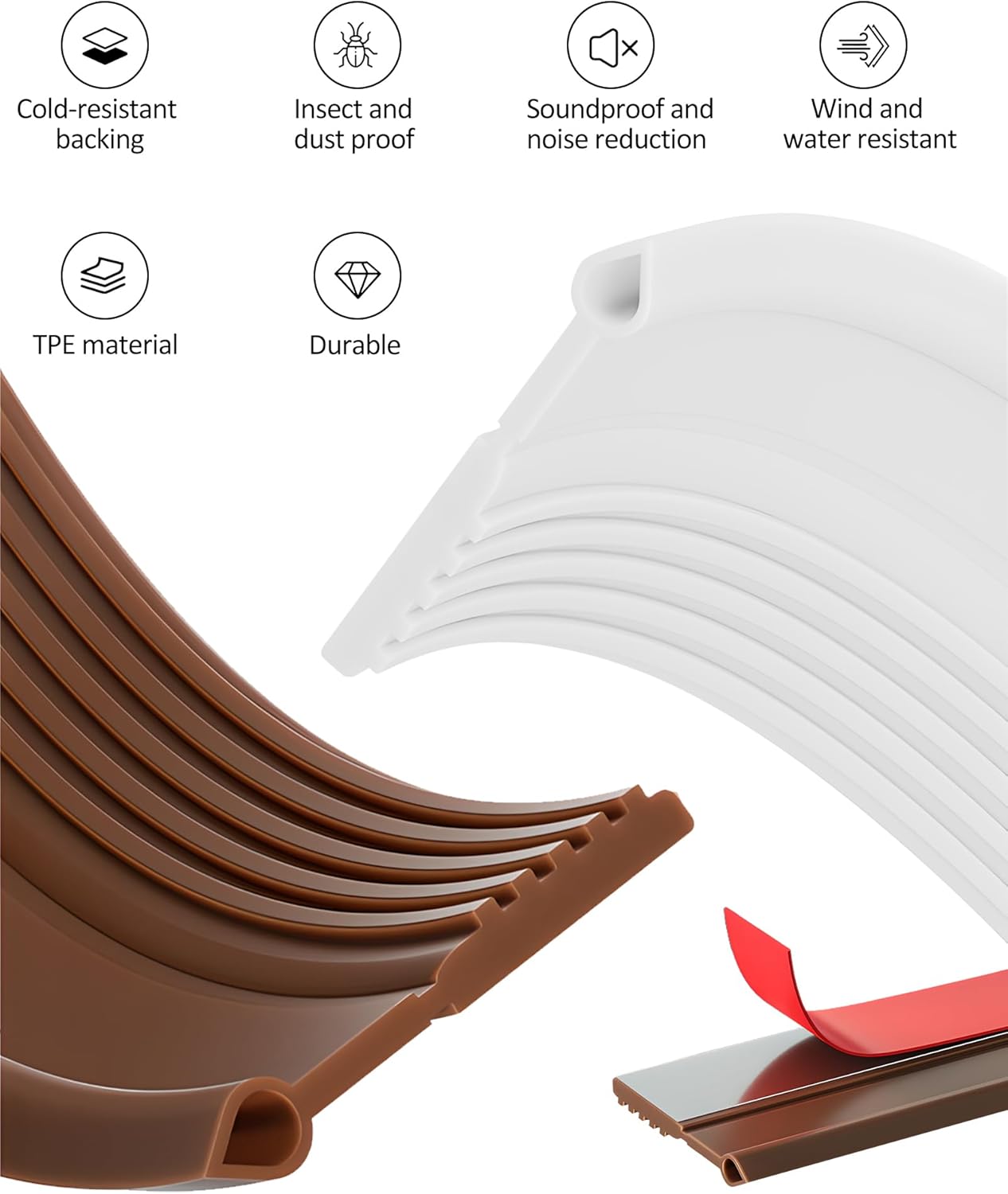 Cloorde Under Door Draft Stoppers 4pcs 39inch White