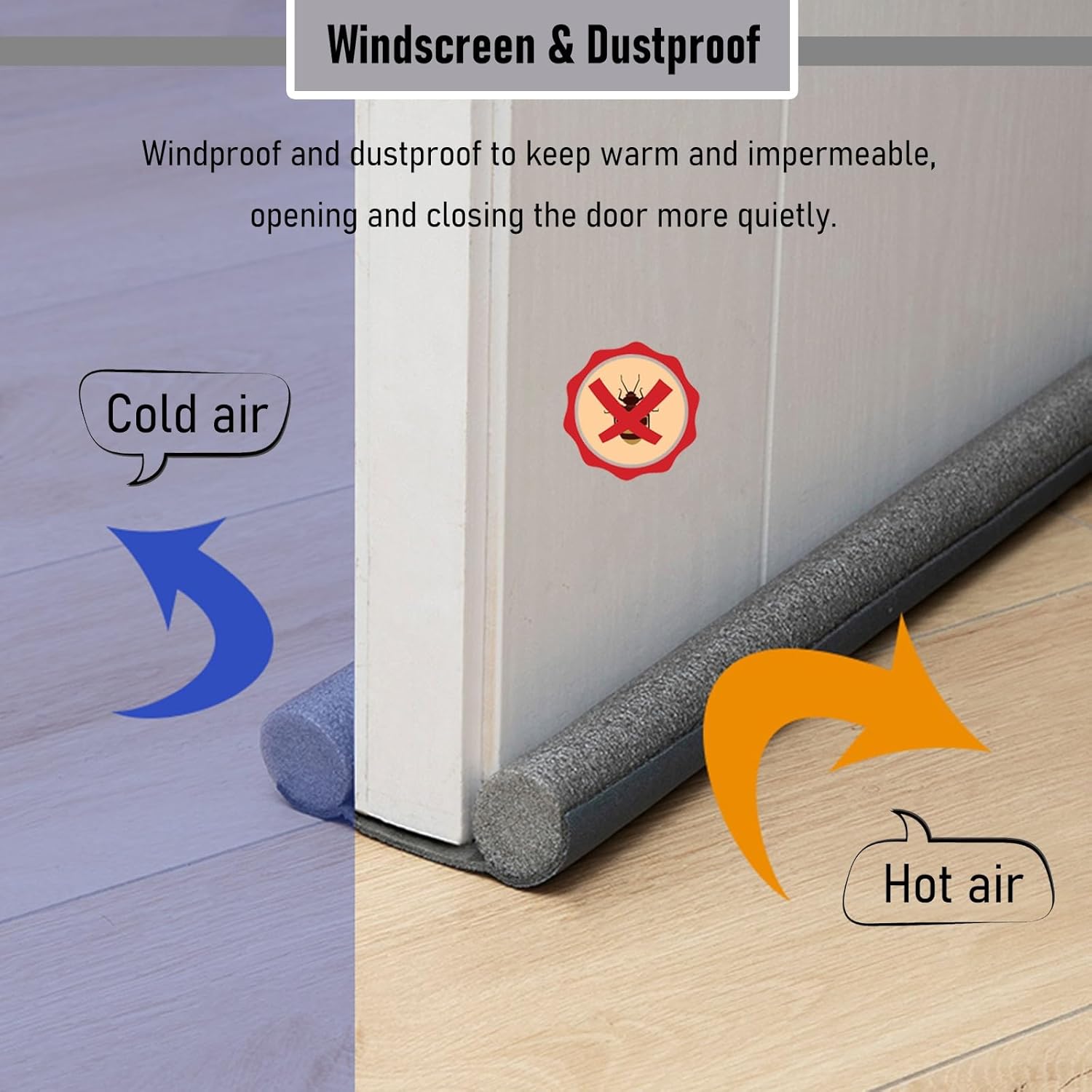 93 CM Door Bottom Seal Strip for Quiet Weatherproof Entry