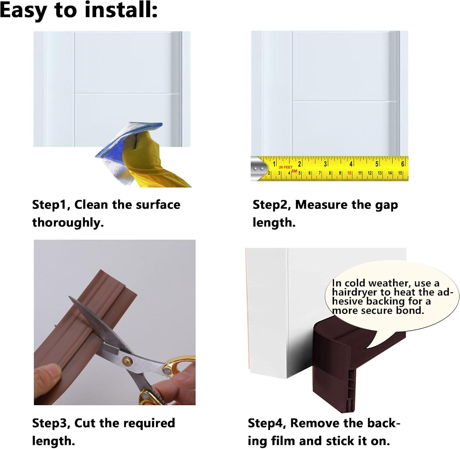 DOHUG Under Door Draft Stopper 39 Inch Door Blocker