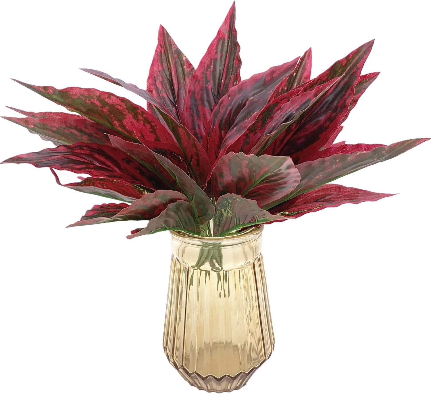 Artificial Magnolia Plants 3 Pack Wine Red for Home and Garden